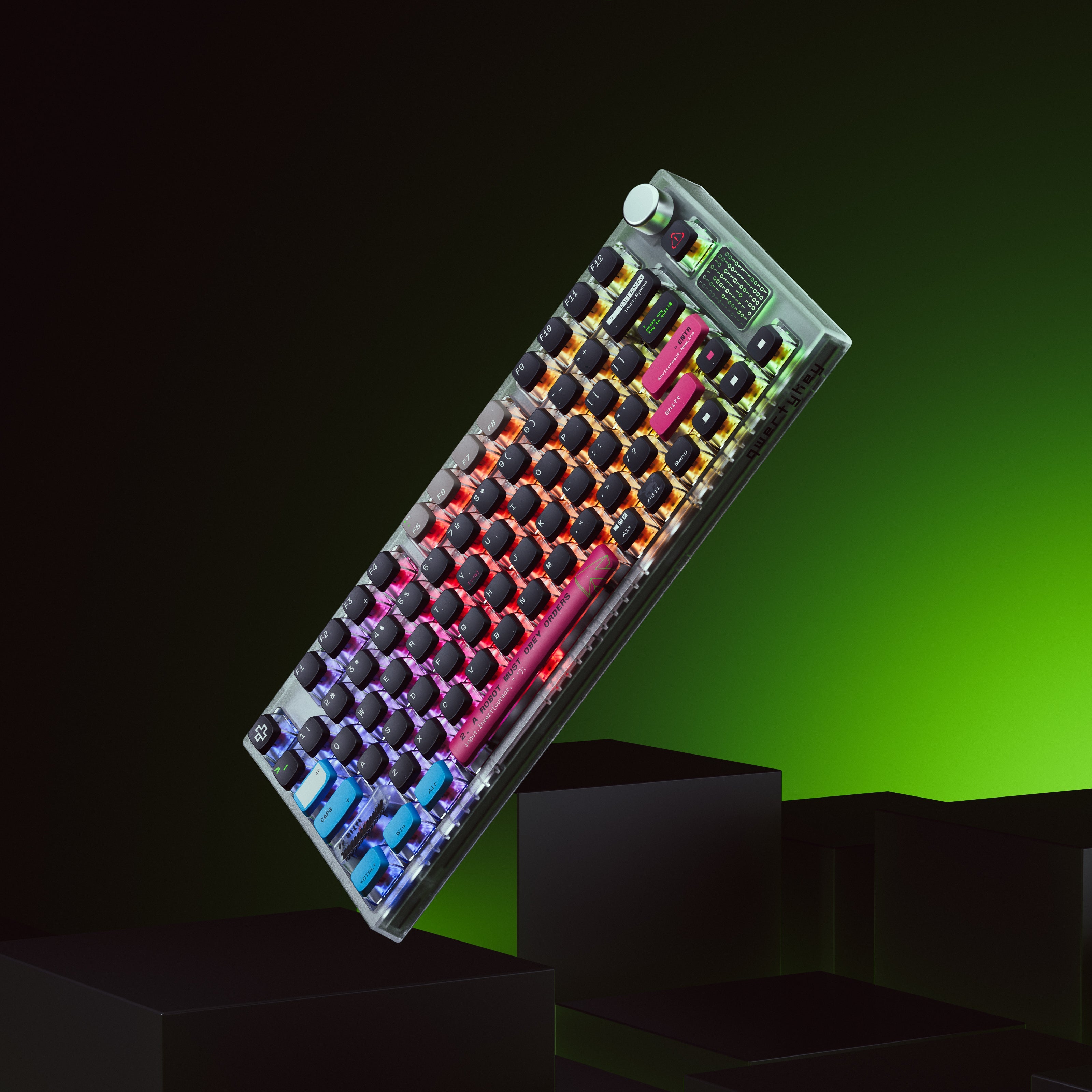QwertyKey75 Terminal Bluetooth Wireless Hotswap RGB VIA/QMK Gasket Mounted Mechanical Gaming Keyboard