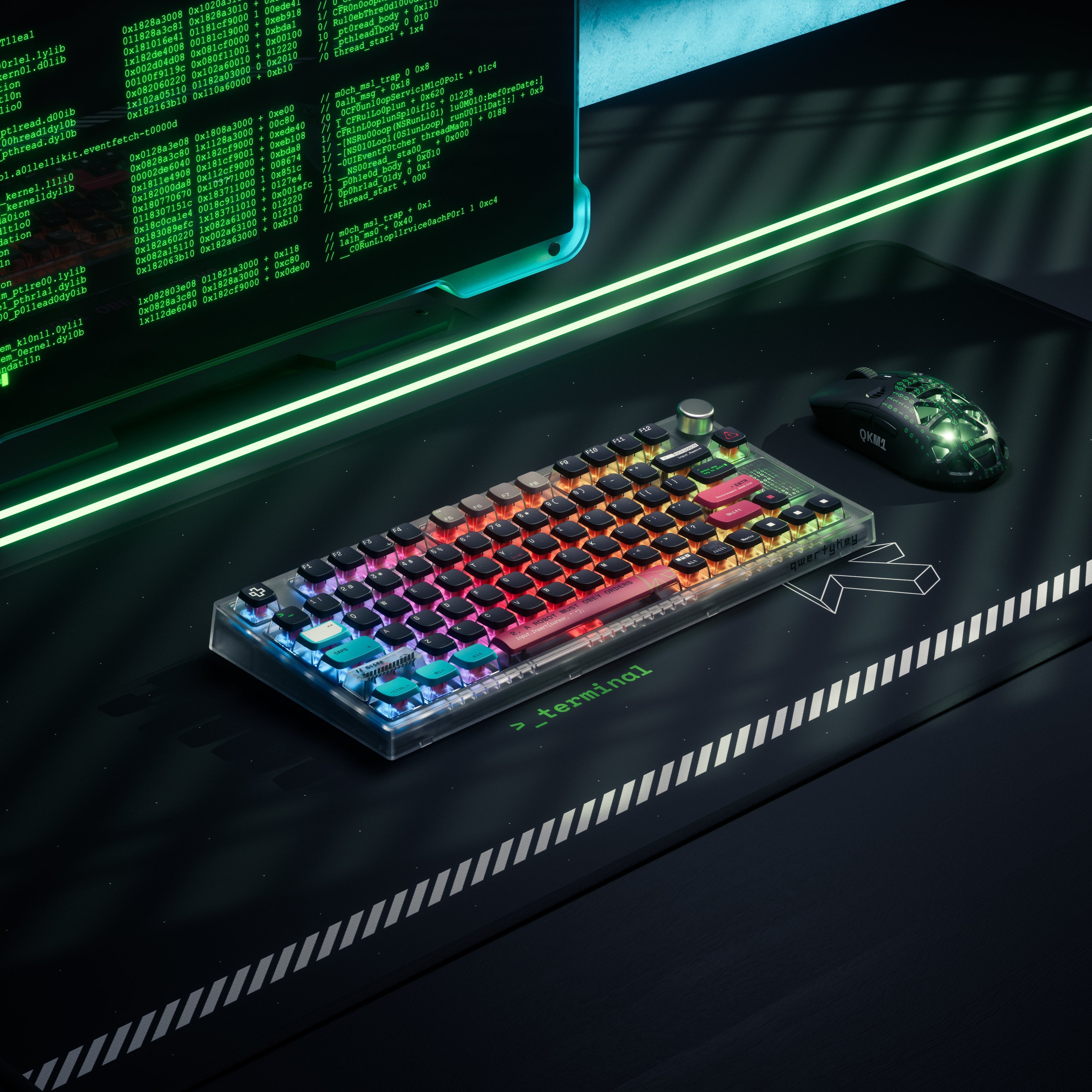 QwertyKey75 Terminal Bluetooth Wireless Hotswap RGB VIA/QMK Gasket Mounted Mechanical Gaming Keyboard