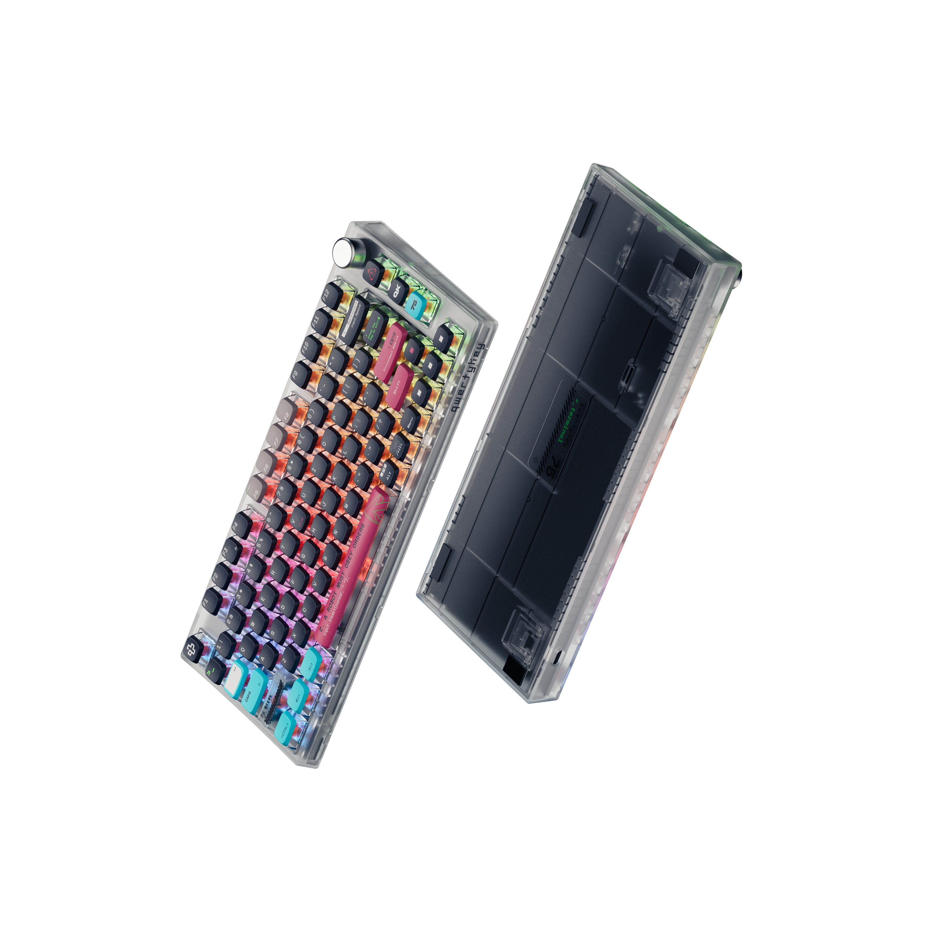 QwertyKey75 Terminal Bluetooth Wireless Hotswap RGB VIA/QMK Gasket Mounted Mechanical Gaming Keyboard