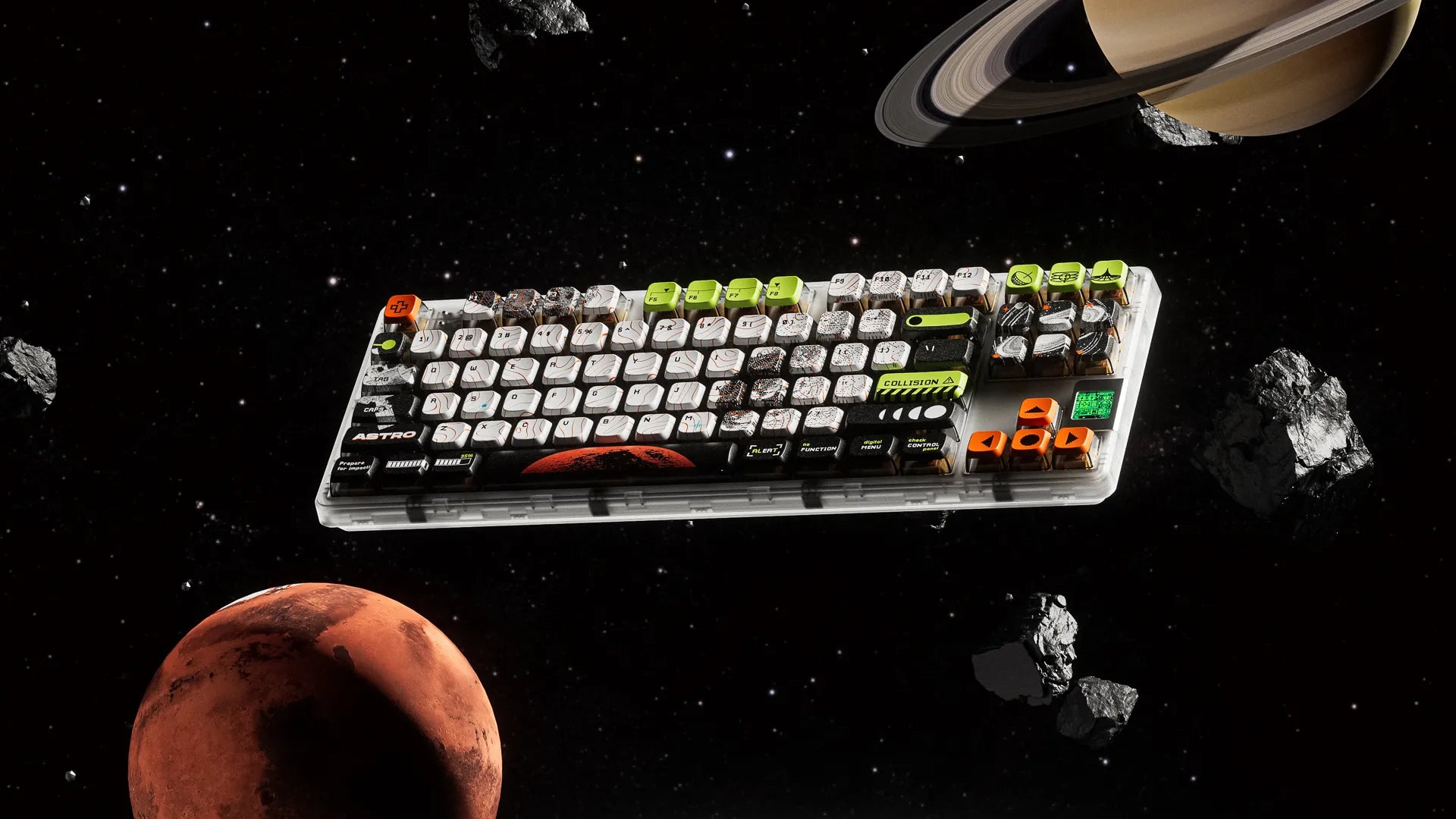 QwertyKey80 Astro Bluetooth Wireless Hotswap RGB QMK/VIA-L Gasket Mounted Mechanical Gaming Keyboard with Screen