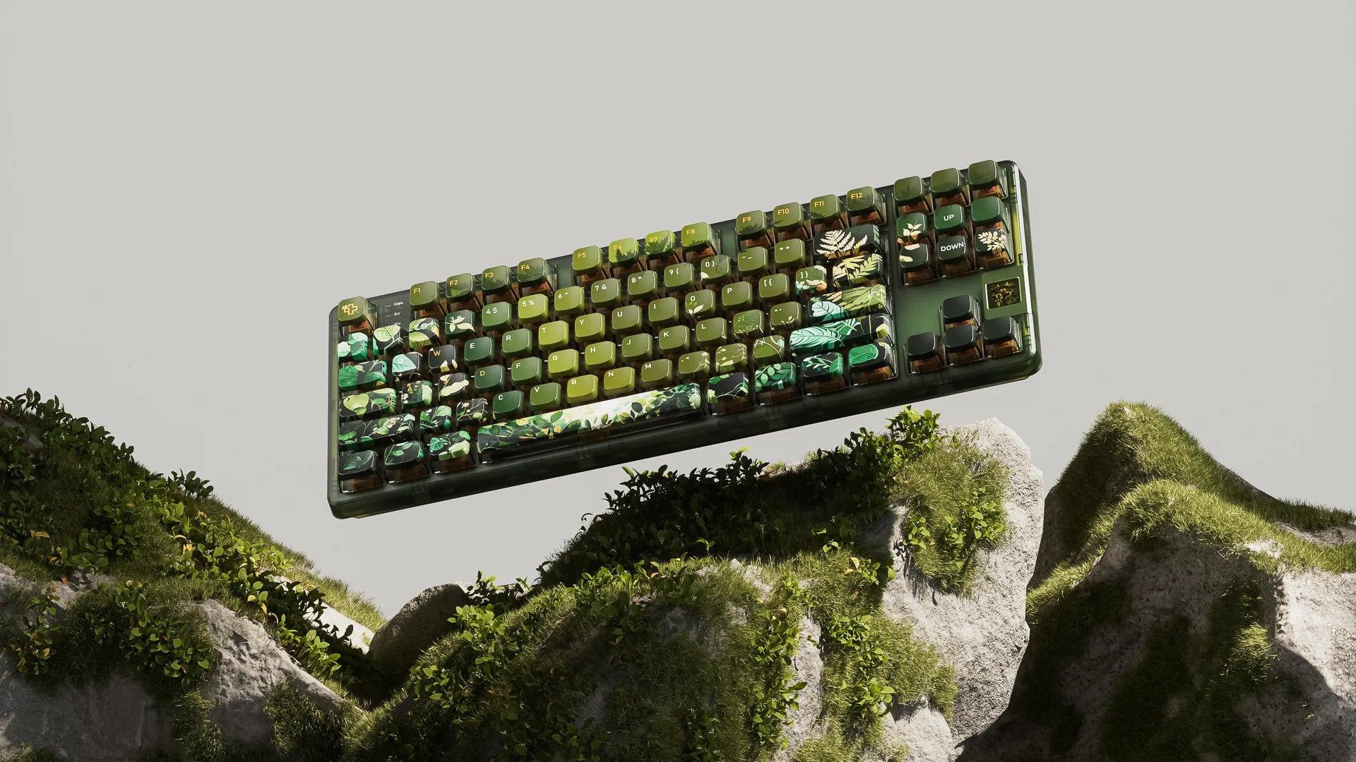 QwertyKey80 Leaf Bluetooth Wireless Hotswap RGB QMK/VIA Gasket Mounted Mechanical Gaming Keyboard with Screen