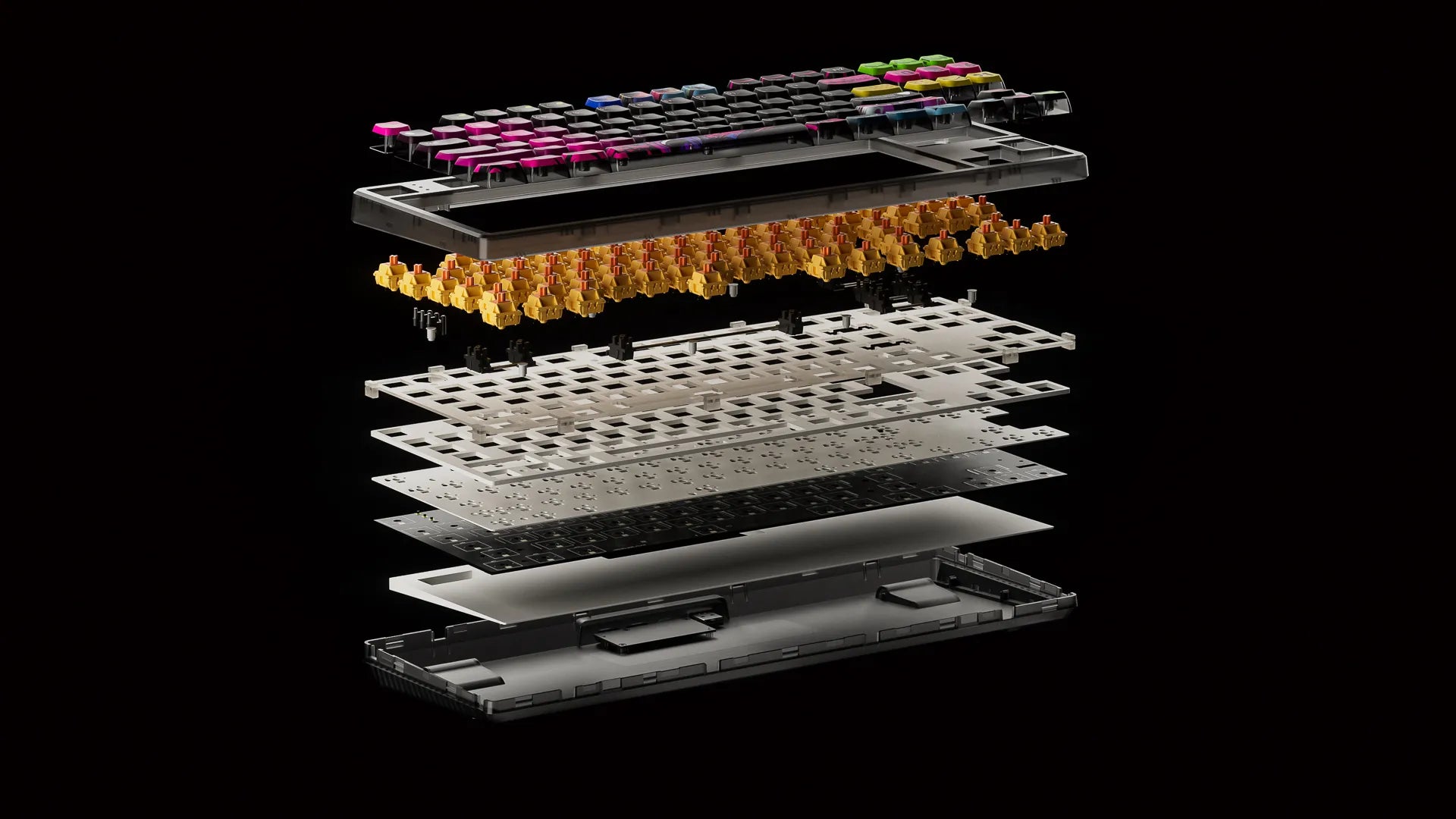 QwertyKey80 War Bluetooth Wireless Hotswap RGB QMK/VIA Gasket Mounted Mechanical Gaming Keyboard with Screen