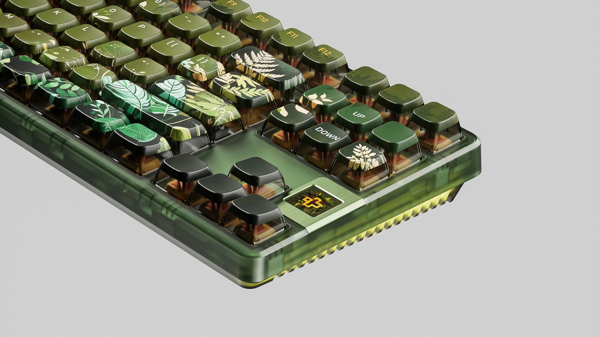 QwertyKey80 Leaf Bluetooth Wireless Hotswap RGB QMK/VIA Gasket Mounted Mechanical Gaming Keyboard with Screen