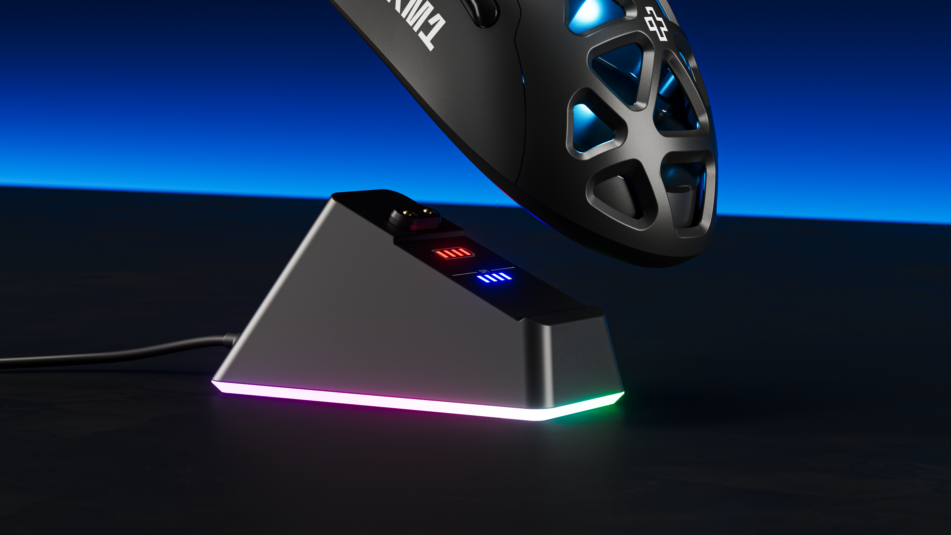 QwertyKey QKM1 Wireless Bluetooth Charging Dock Black Mouse