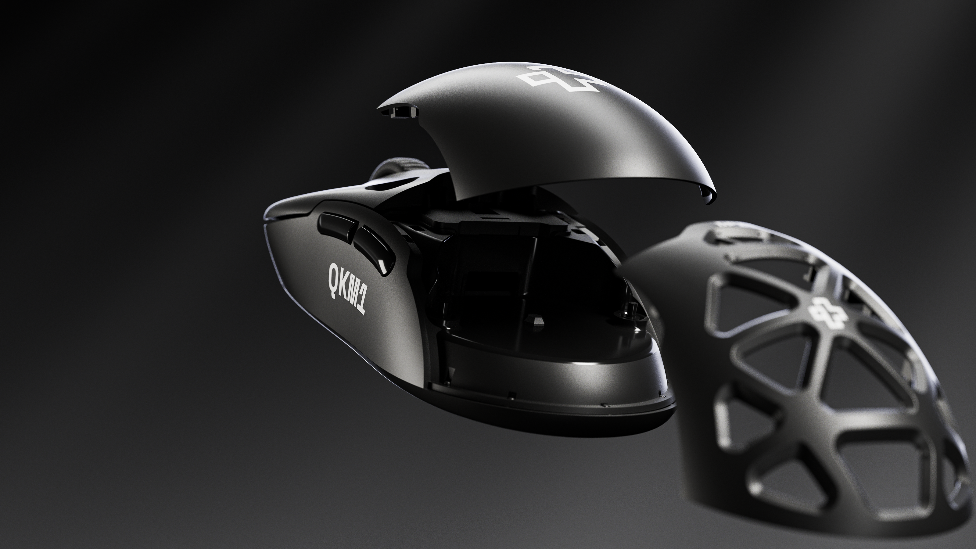 QwertyKey QKM1 Wireless Bluetooth Charging Dock Black Mouse