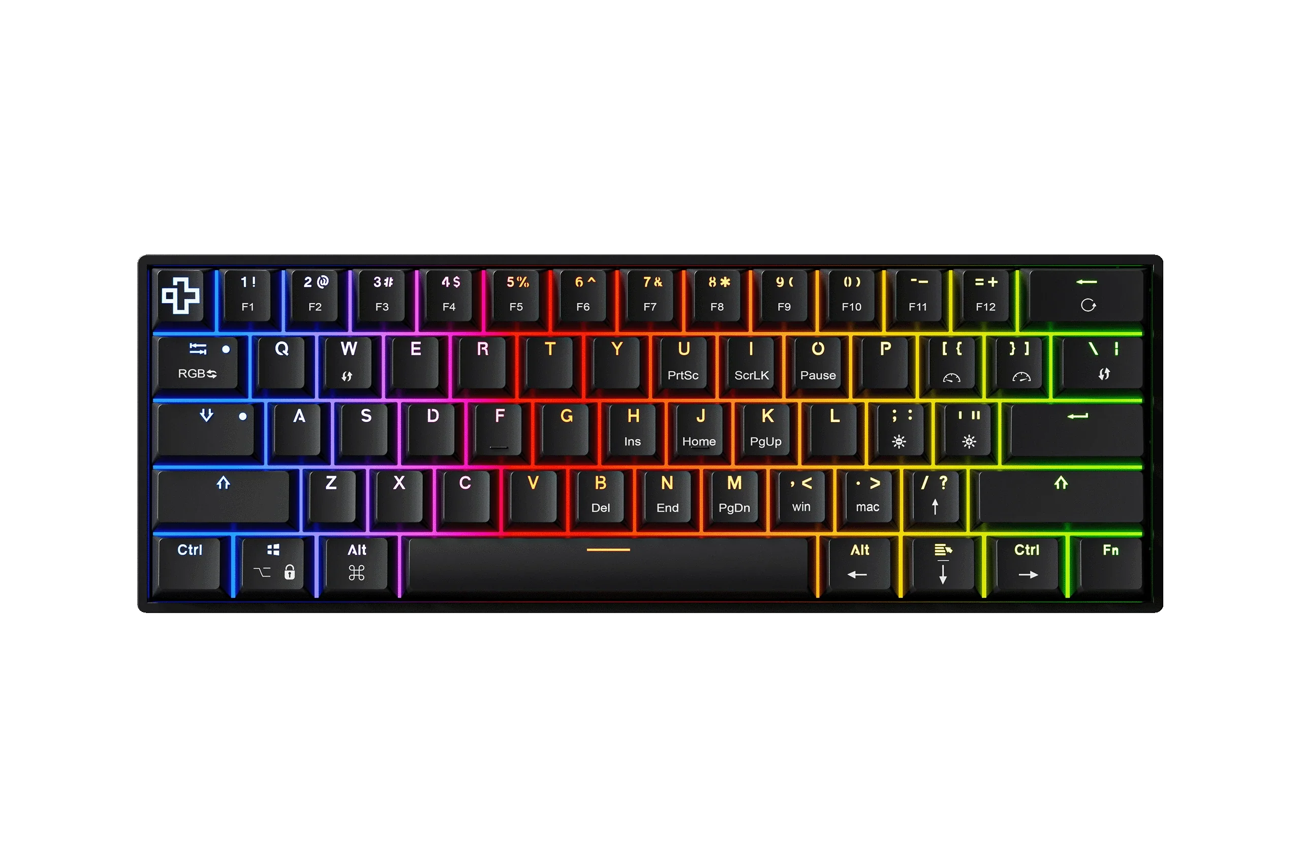 QwertyKey H61 Split Black Hotswap RGB Mechanical Gaming Keyboard