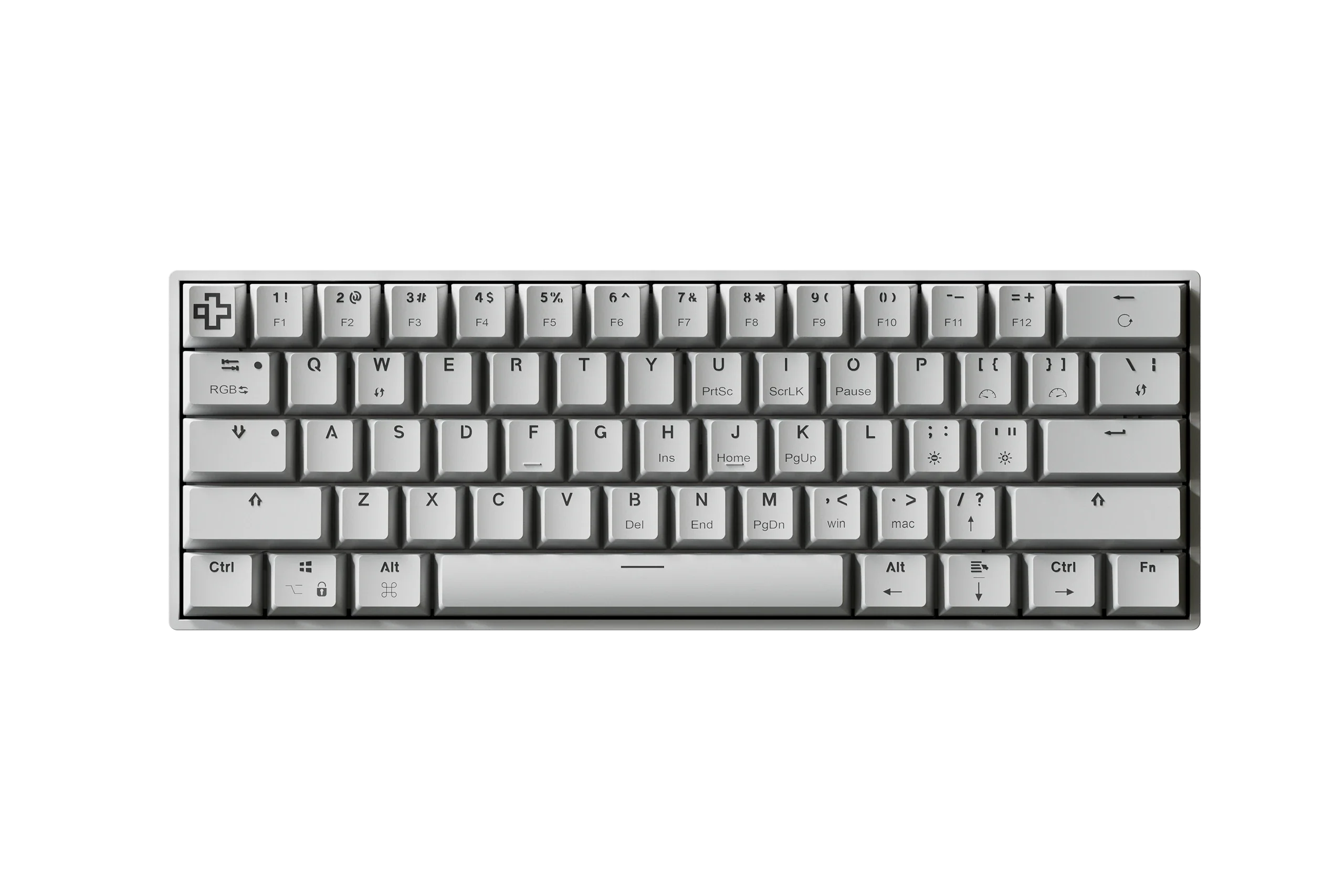 QwertyKey H61 Split White Hotswap RGB Mechanical Gaming Keyboard