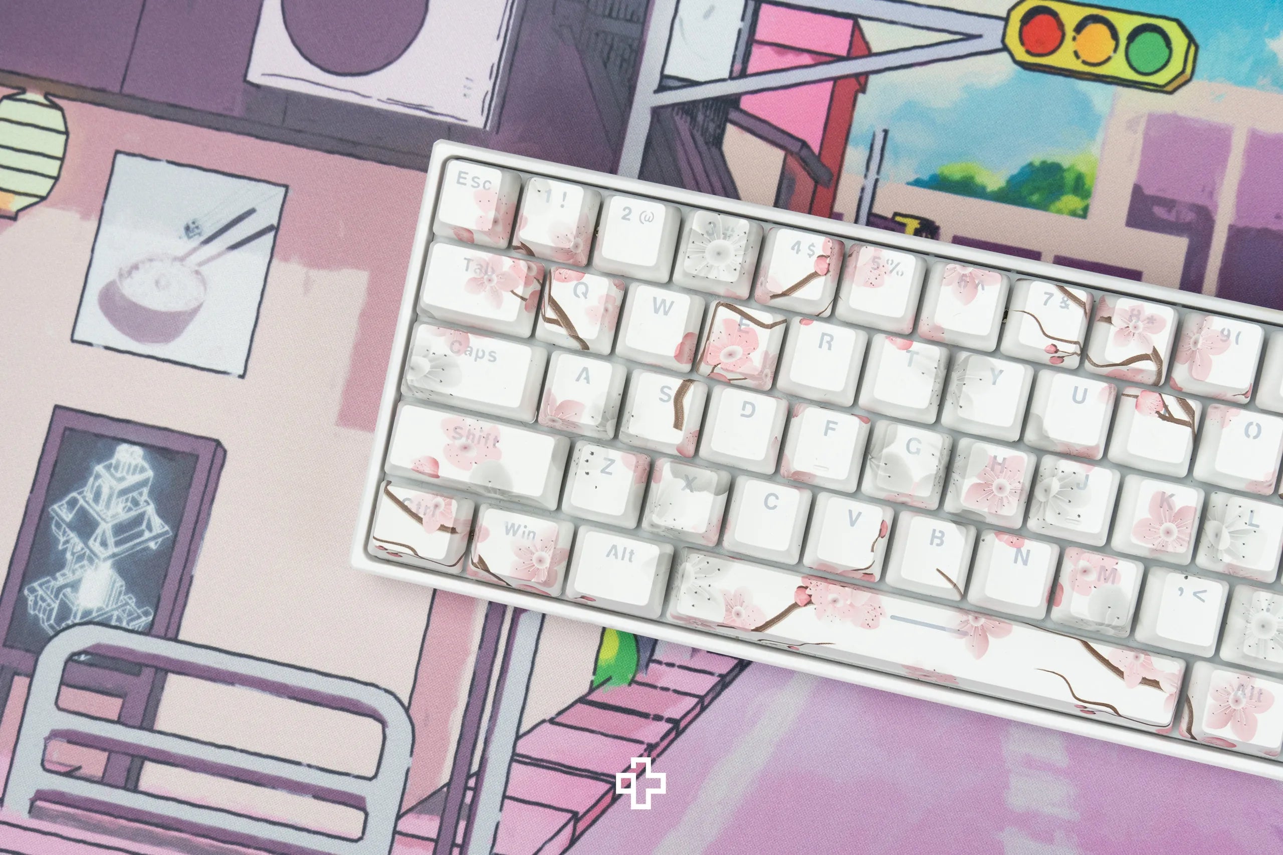 Sakura Translucent OEM Profile ABS double shot Keycap Set