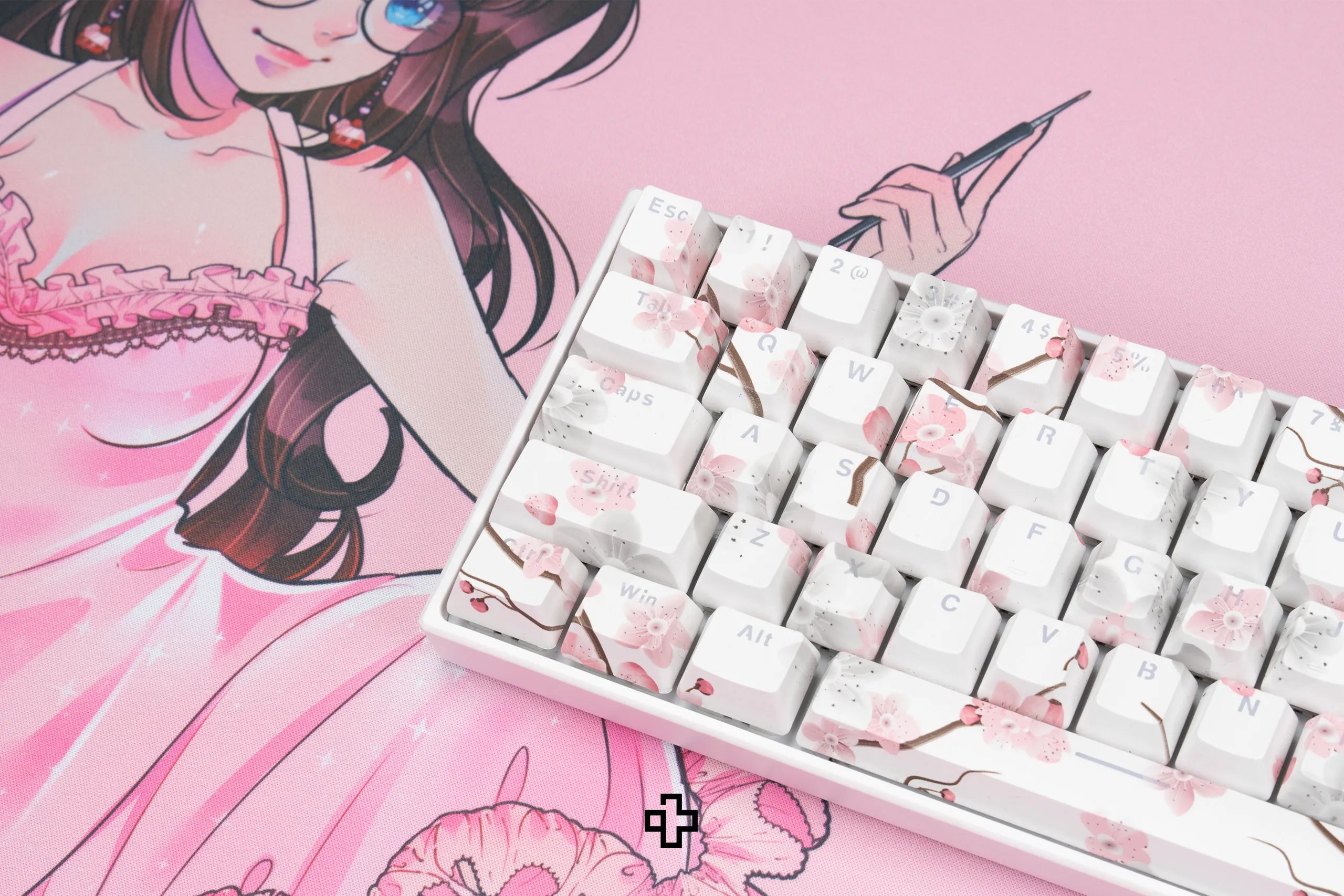 Sakura Translucent OEM Profile ABS double shot Keycap Set