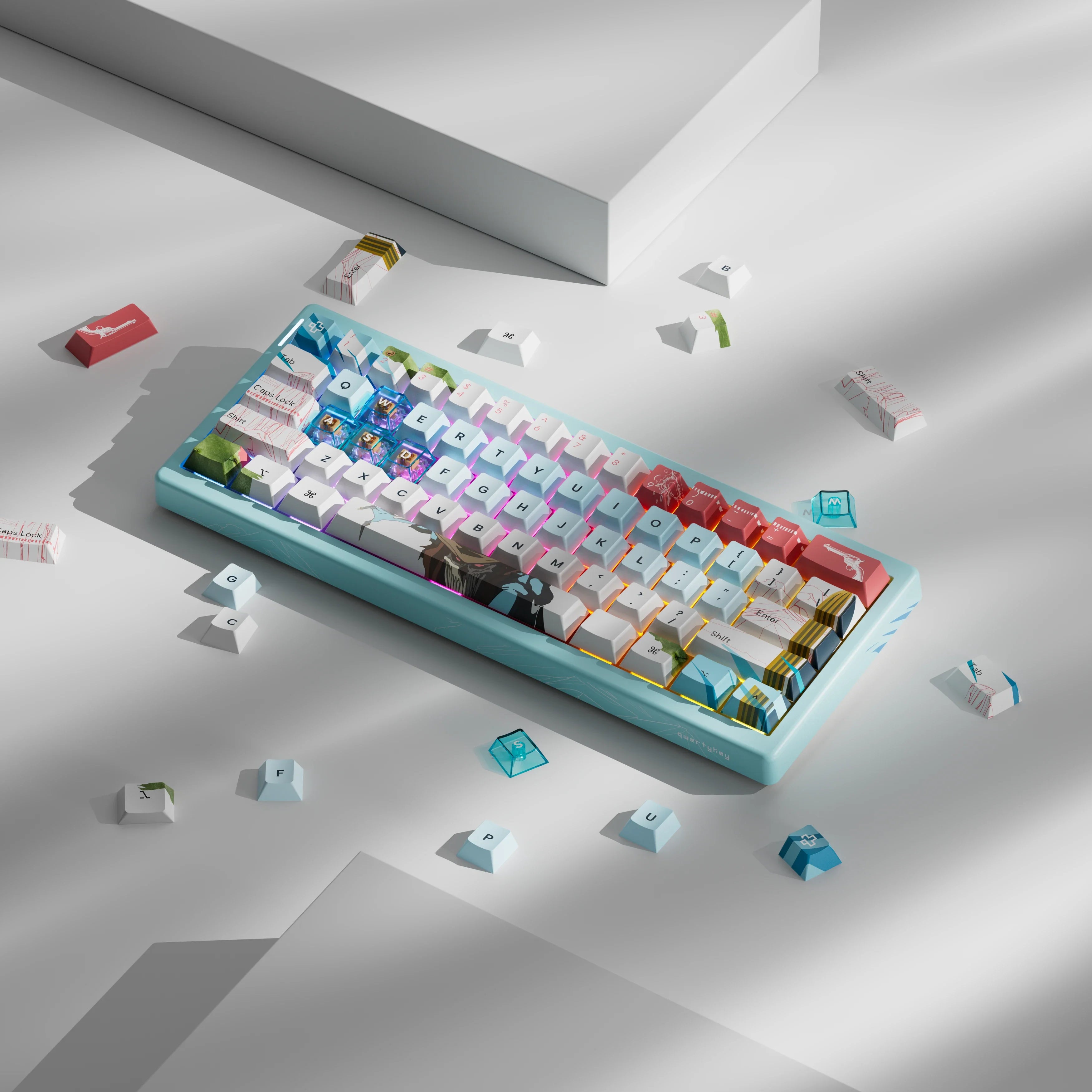 QwertyKey61 PRO Western Bluetooth Wireless Hotswap RGB Mechanical Gaming Keyboard