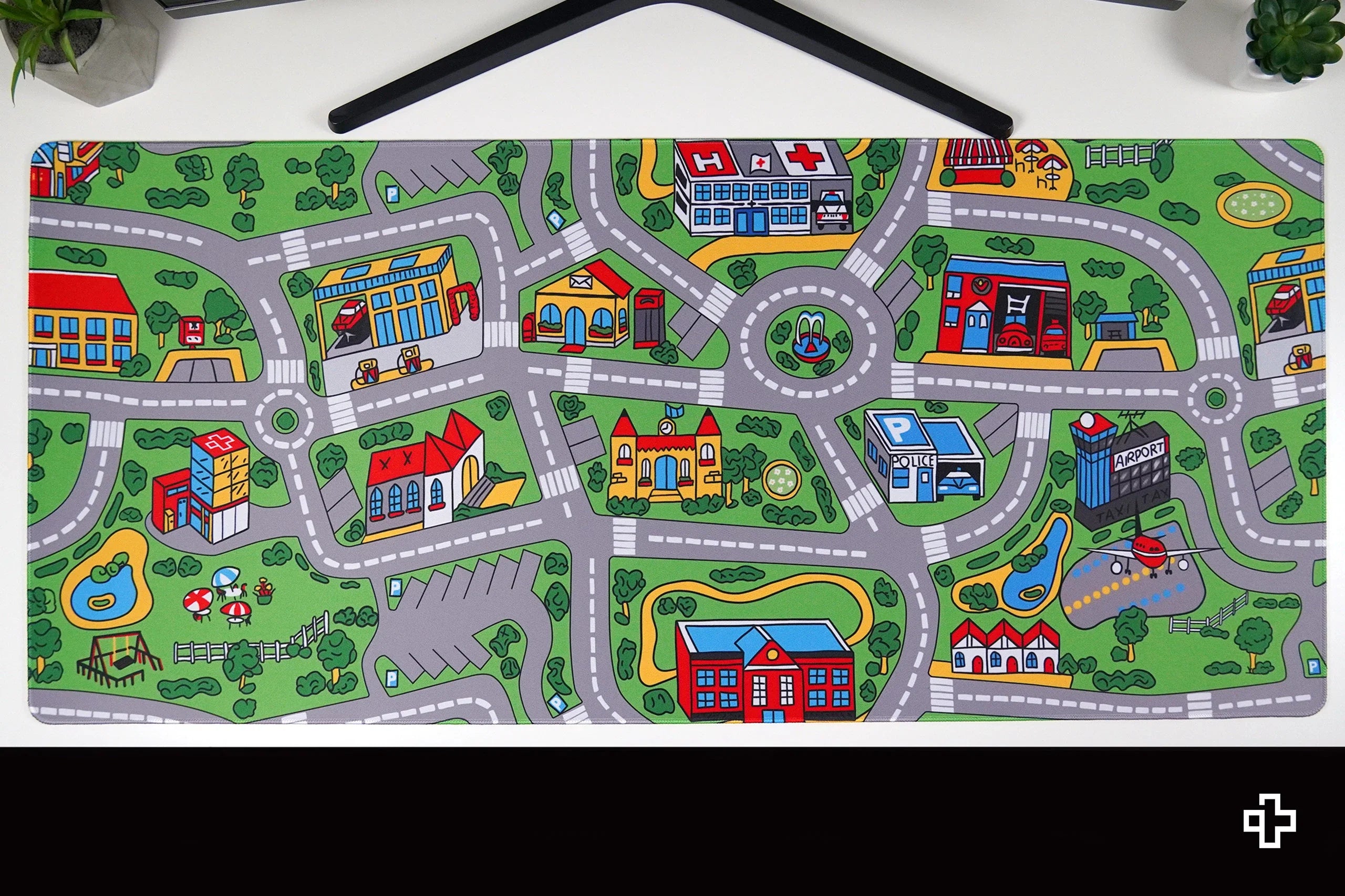 QwertyKey Nostalgia Busy Town Deskmat 4mm Stitched Edges