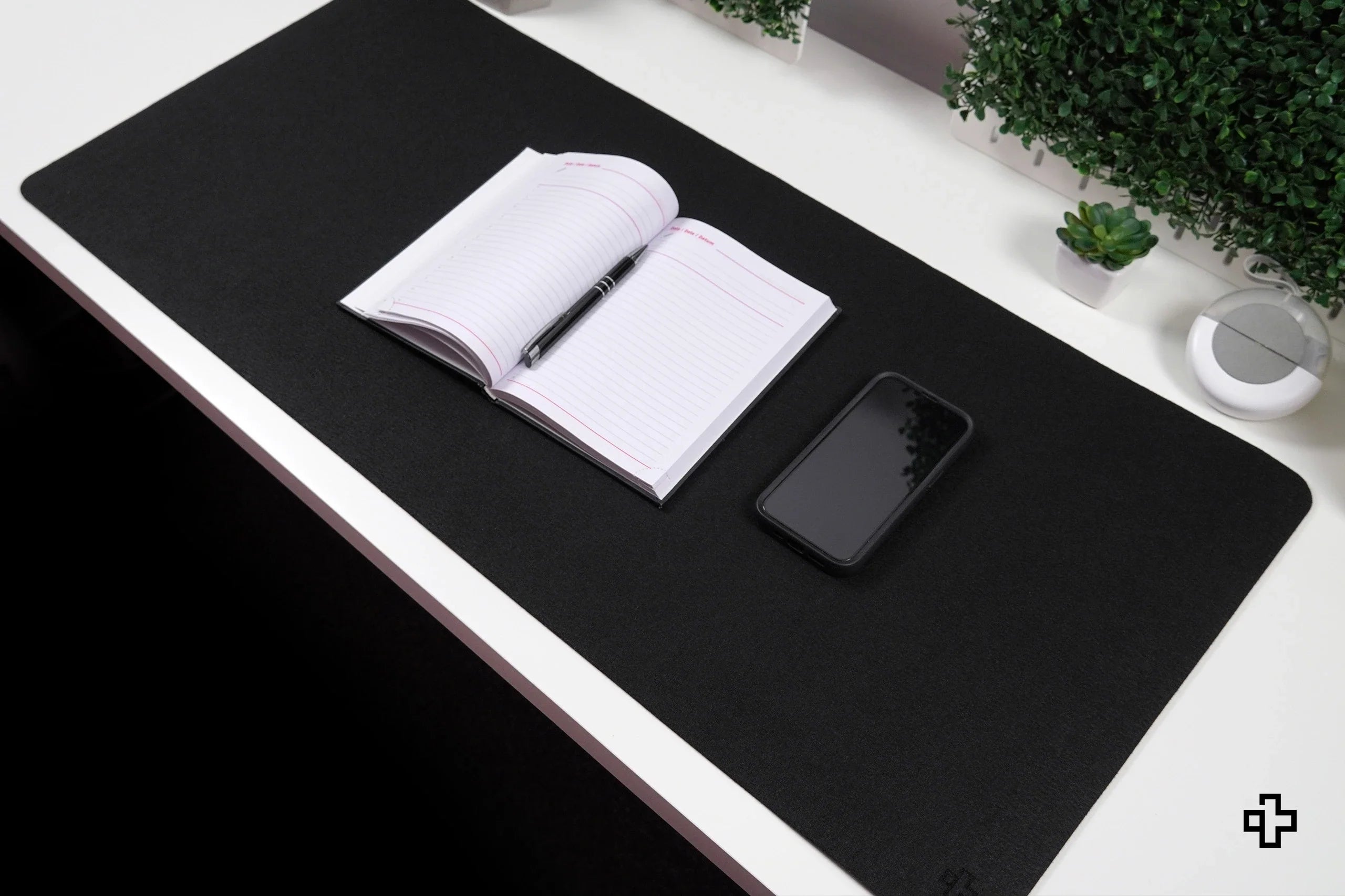 QwertyKey Felt Black Office Desk Pad