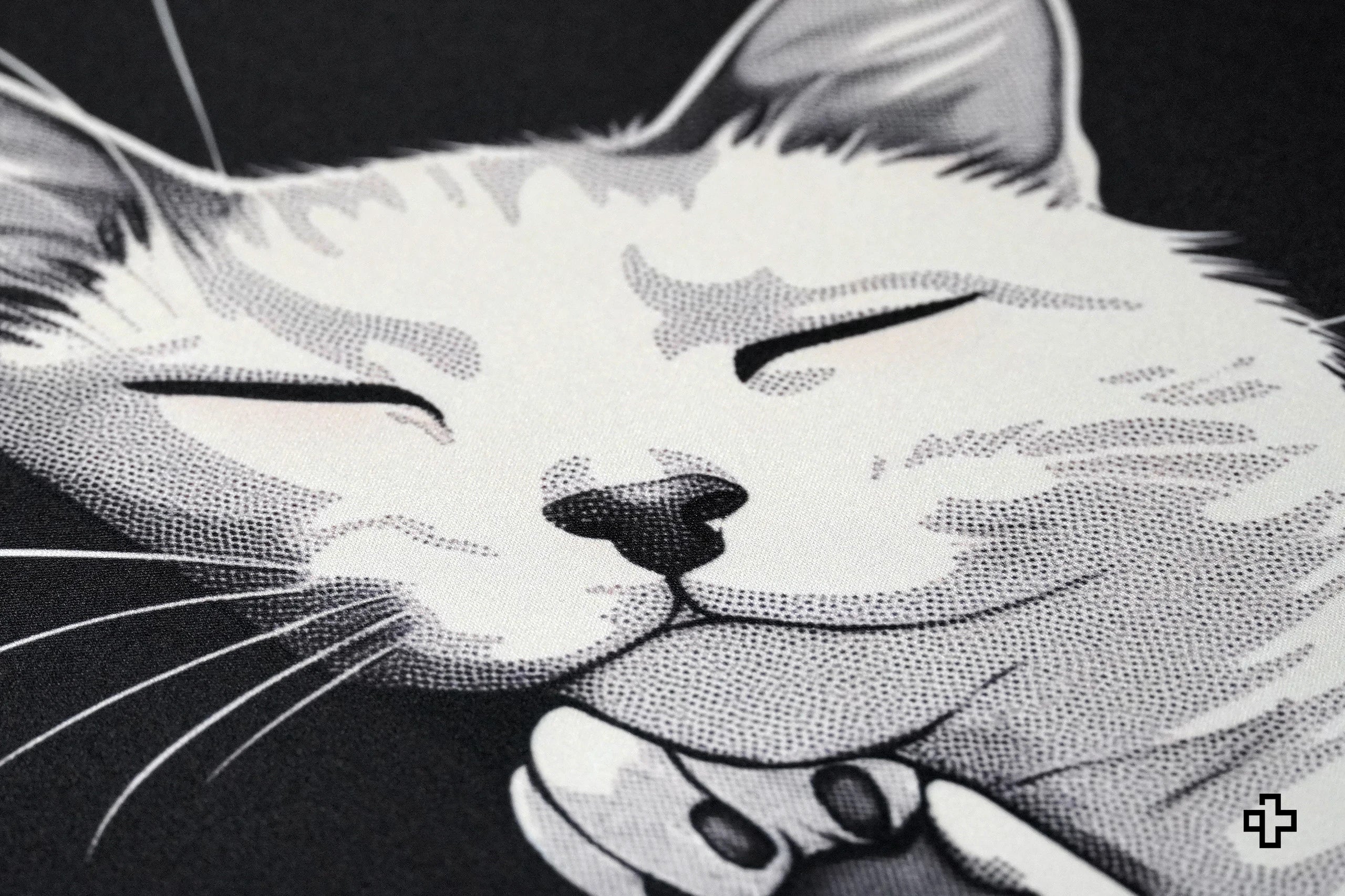 QwertyKey Black Cat Deskmat 4mm Stitched Edges