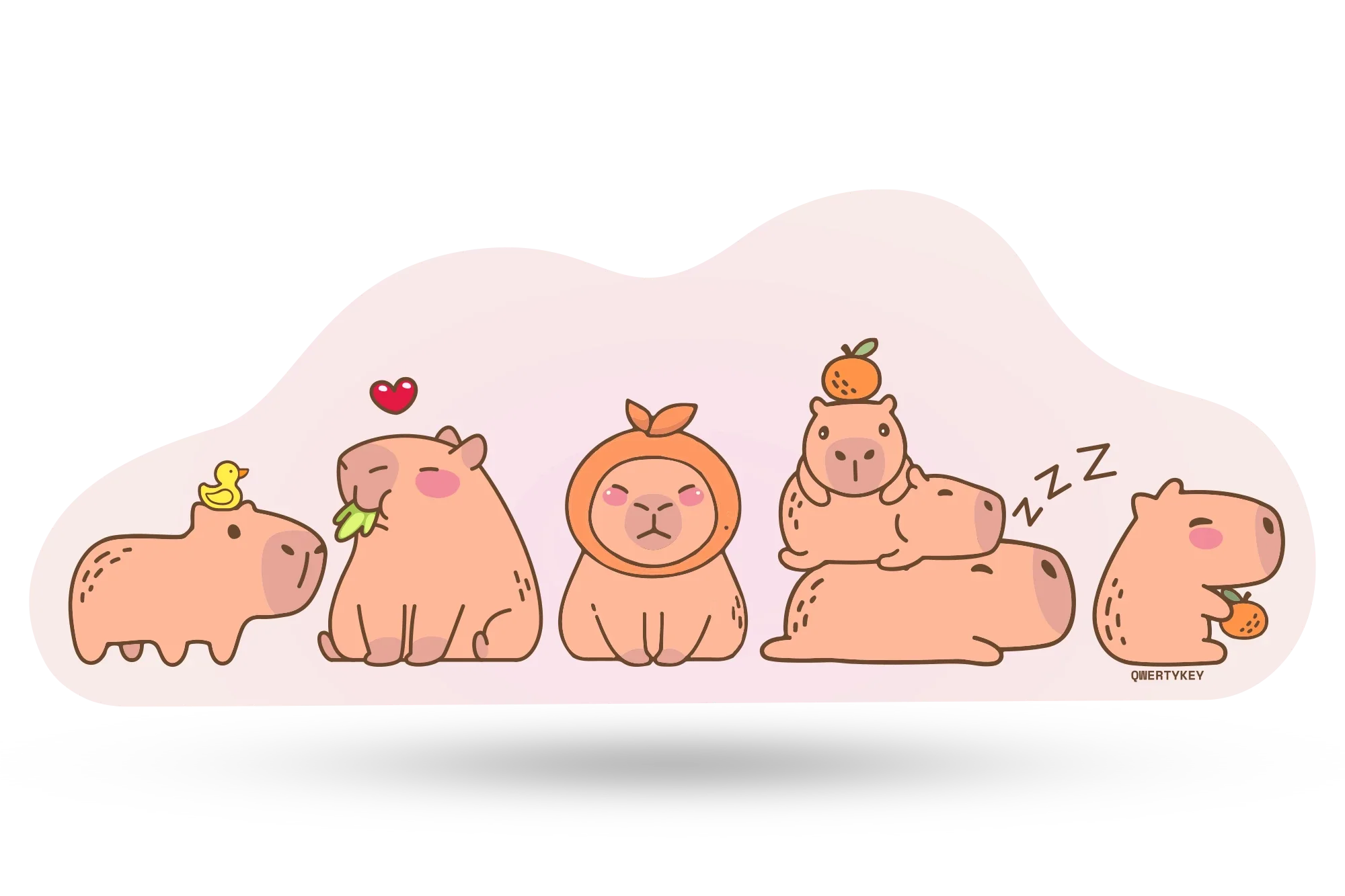 QwertyKey Capybara Deskmat 4mm Stitched Edges