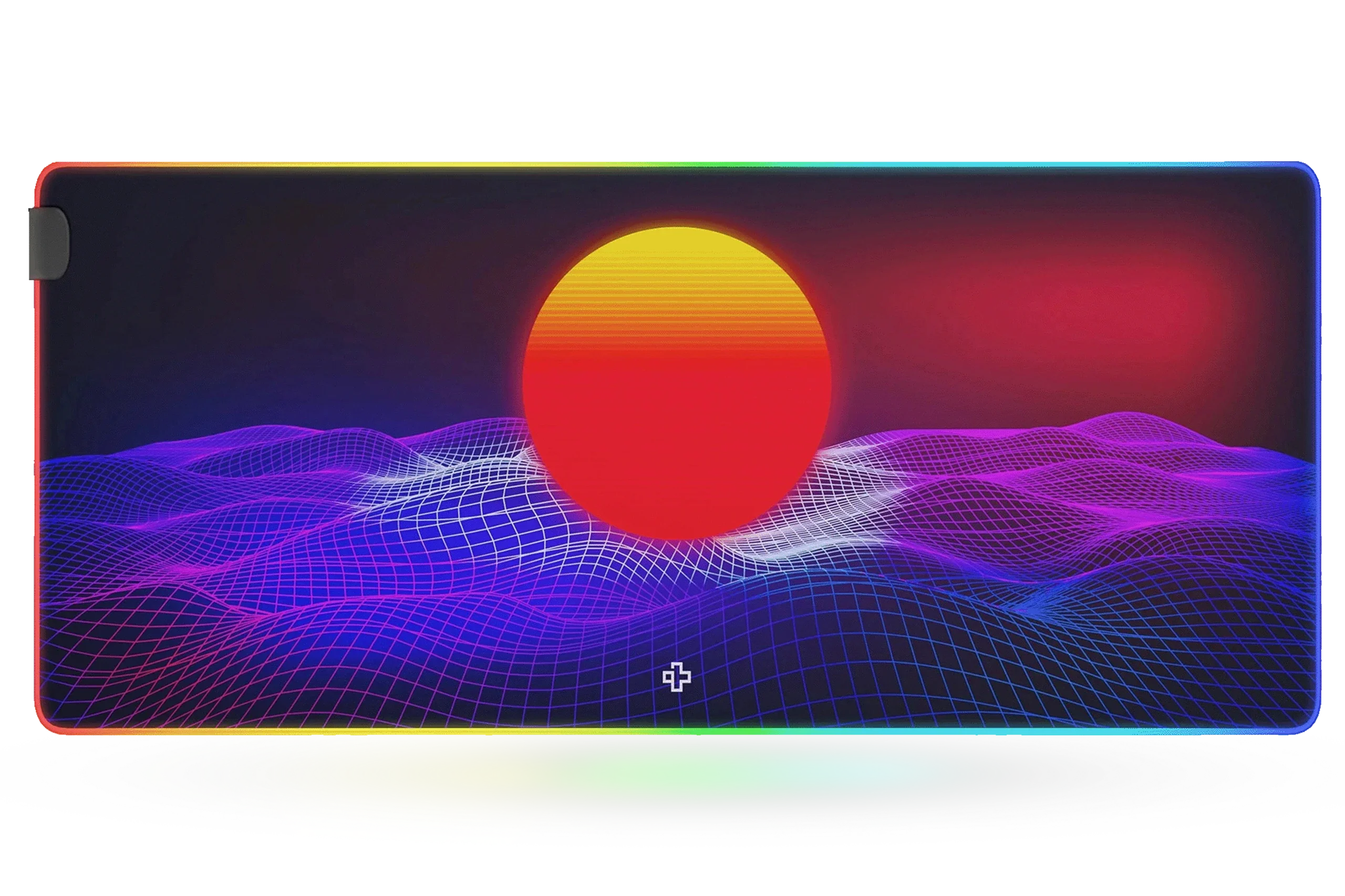 QwertyKey RGB CyberWave V2 Deskmat 4mm Stitched Edges