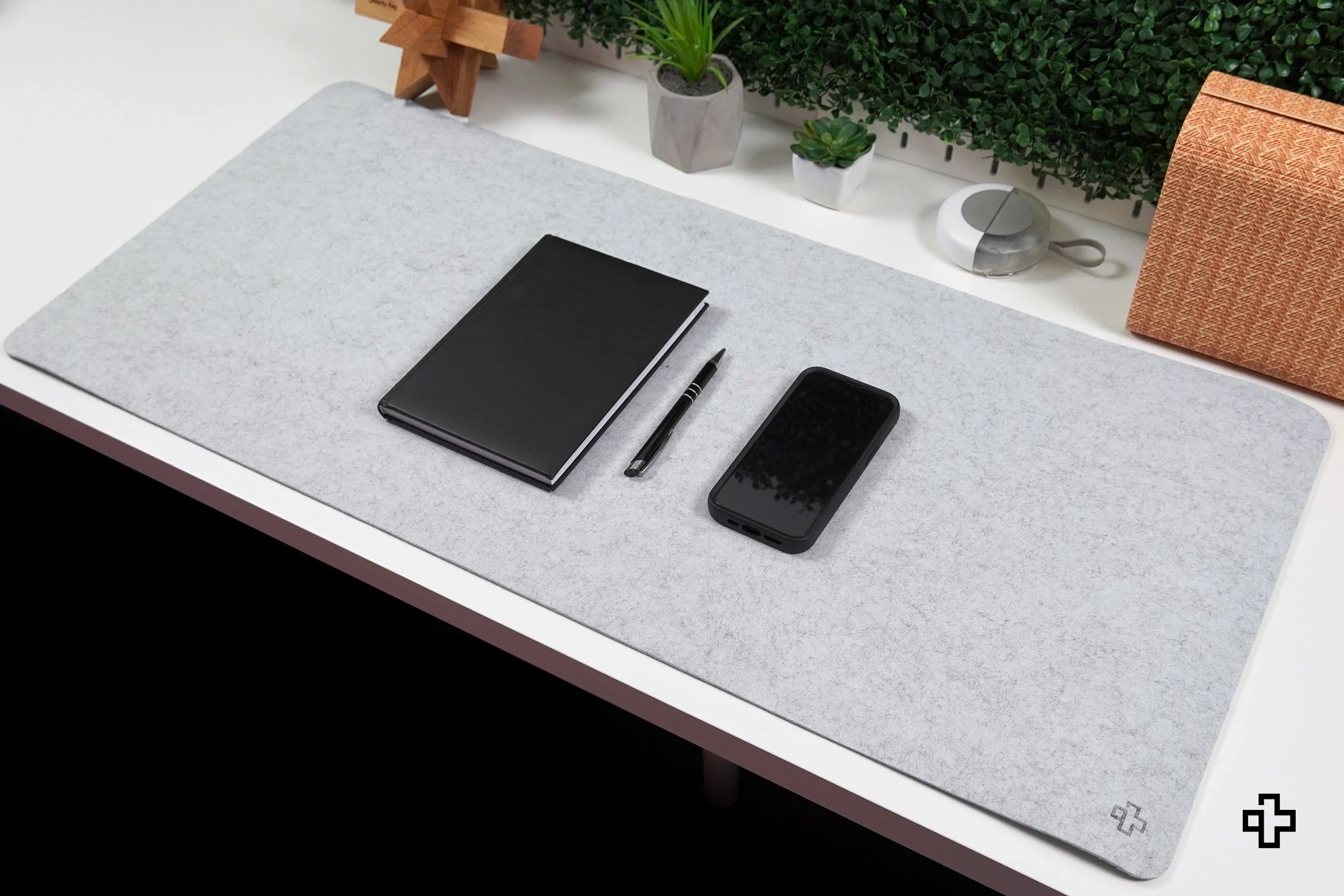 QwertyKey Felt Gray Office Desk Pad