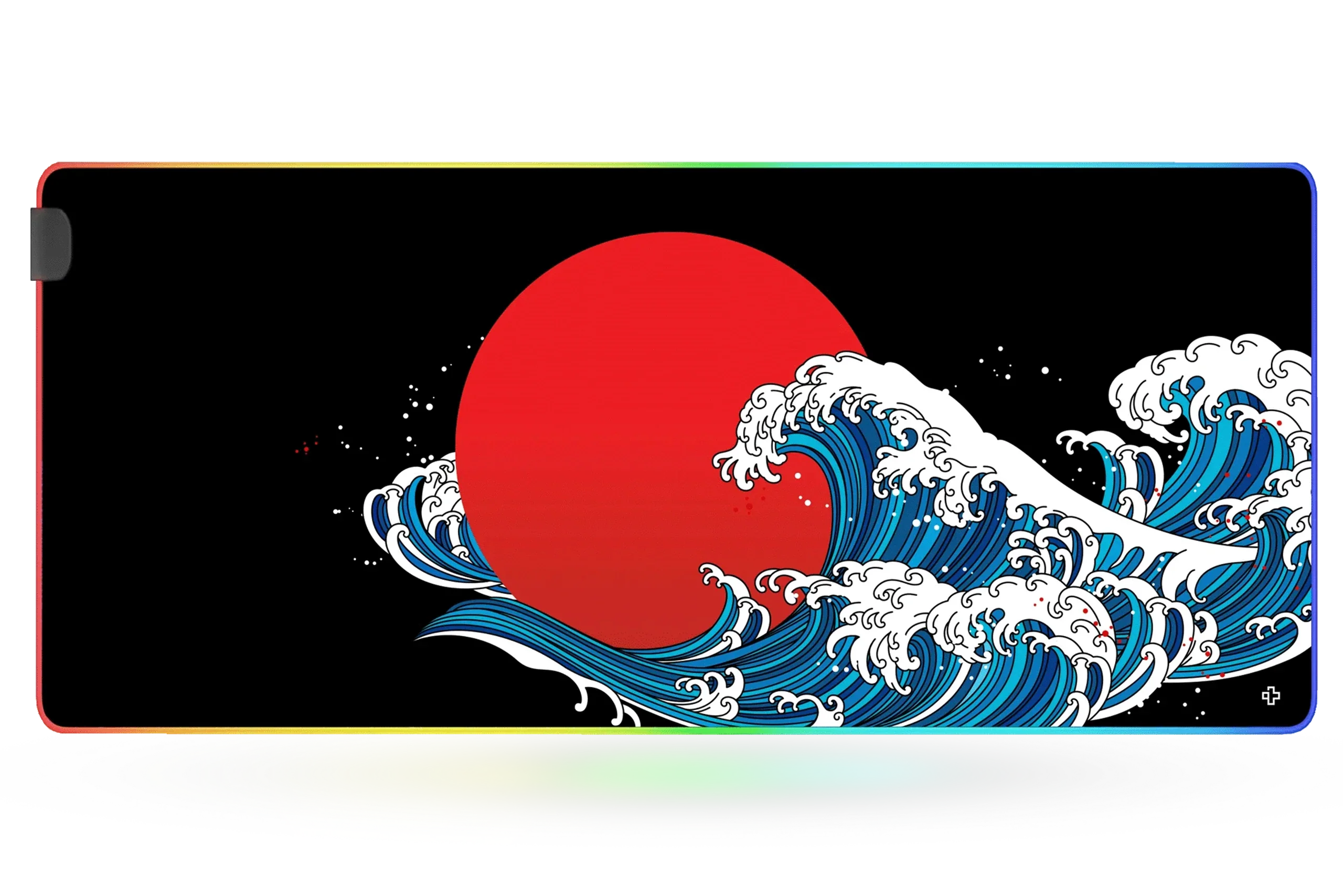 QwertyKey RGB JapanWave Deskmat 4mm Stitched Edges