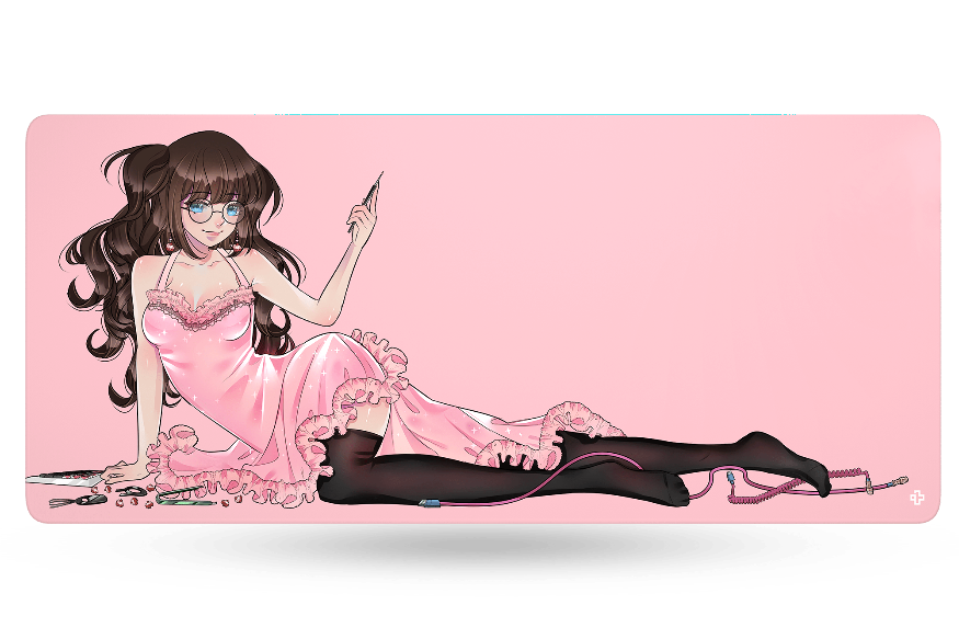 Deskmat Mousepad QwertyKey Anime Waifu 4mm stitched edges - QwertyKey