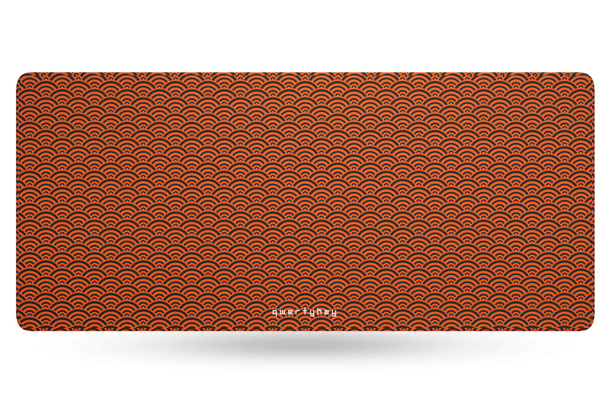 Deskmat Mousepad QwertyKey Orange Waves 4mm stitched edges - QwertyKey