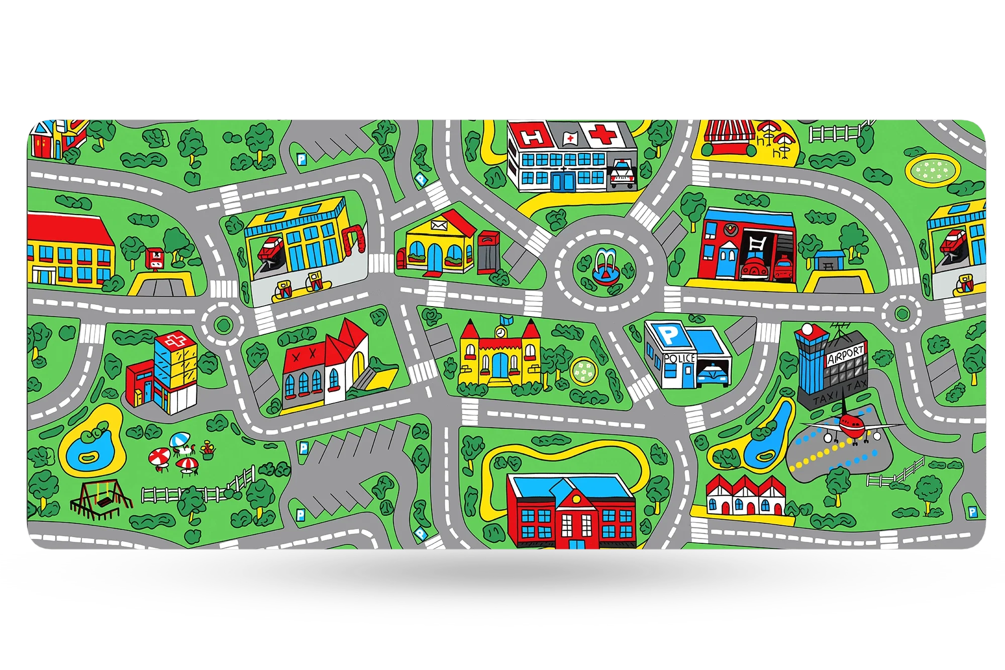 QwertyKey Nostalgia Busy Town Deskmat 4mm Stitched Edges