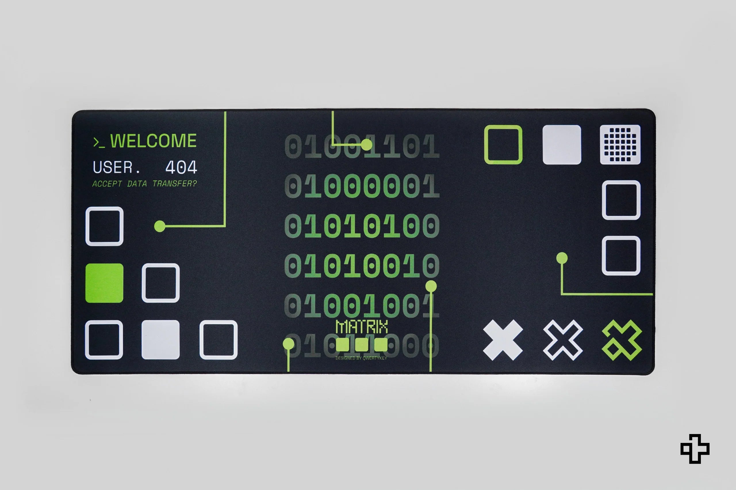 QwertyKey Matrix Deskmat 4mm Stitched Edges