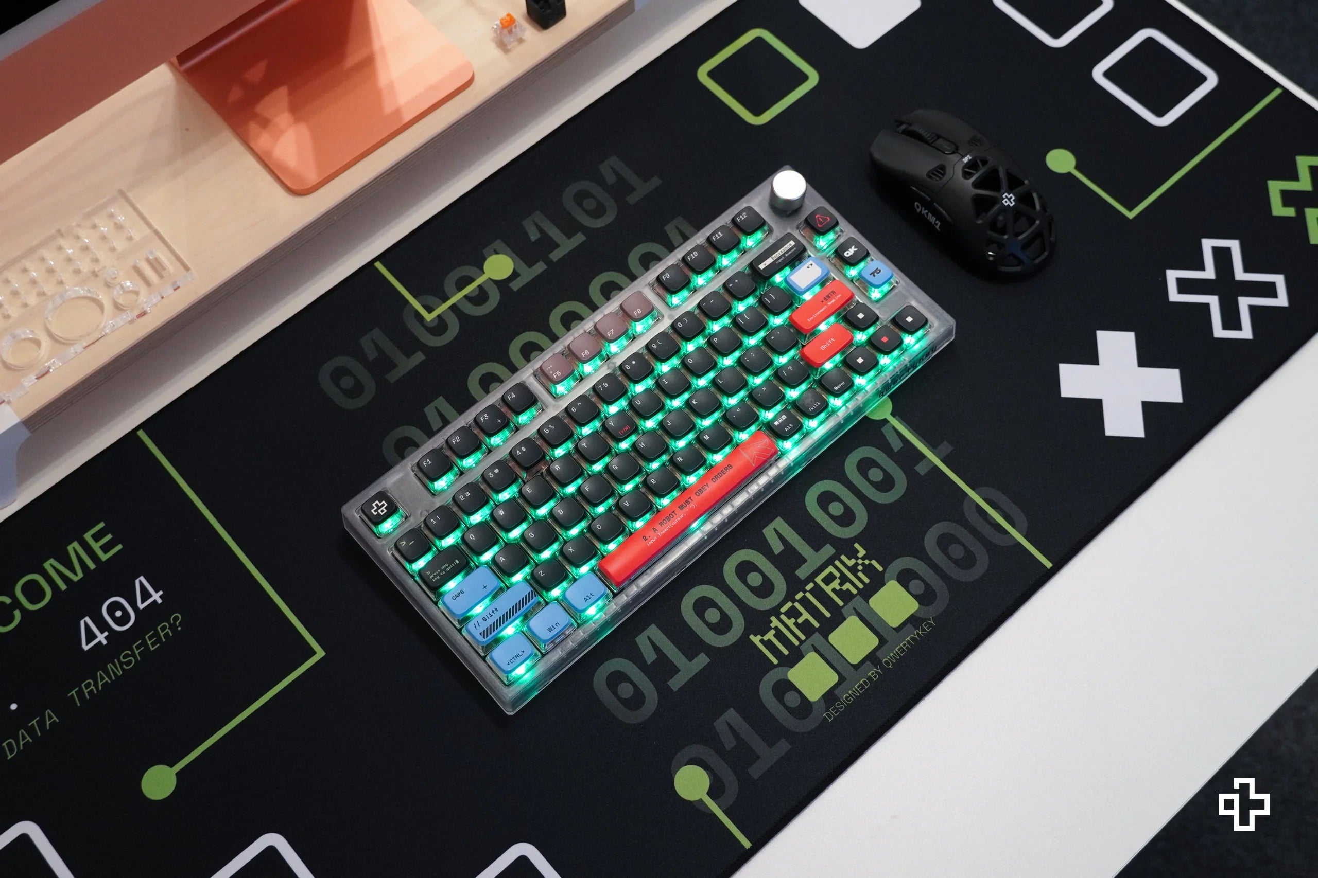 QwertyKey Matrix Deskmat 4mm Stitched Edges