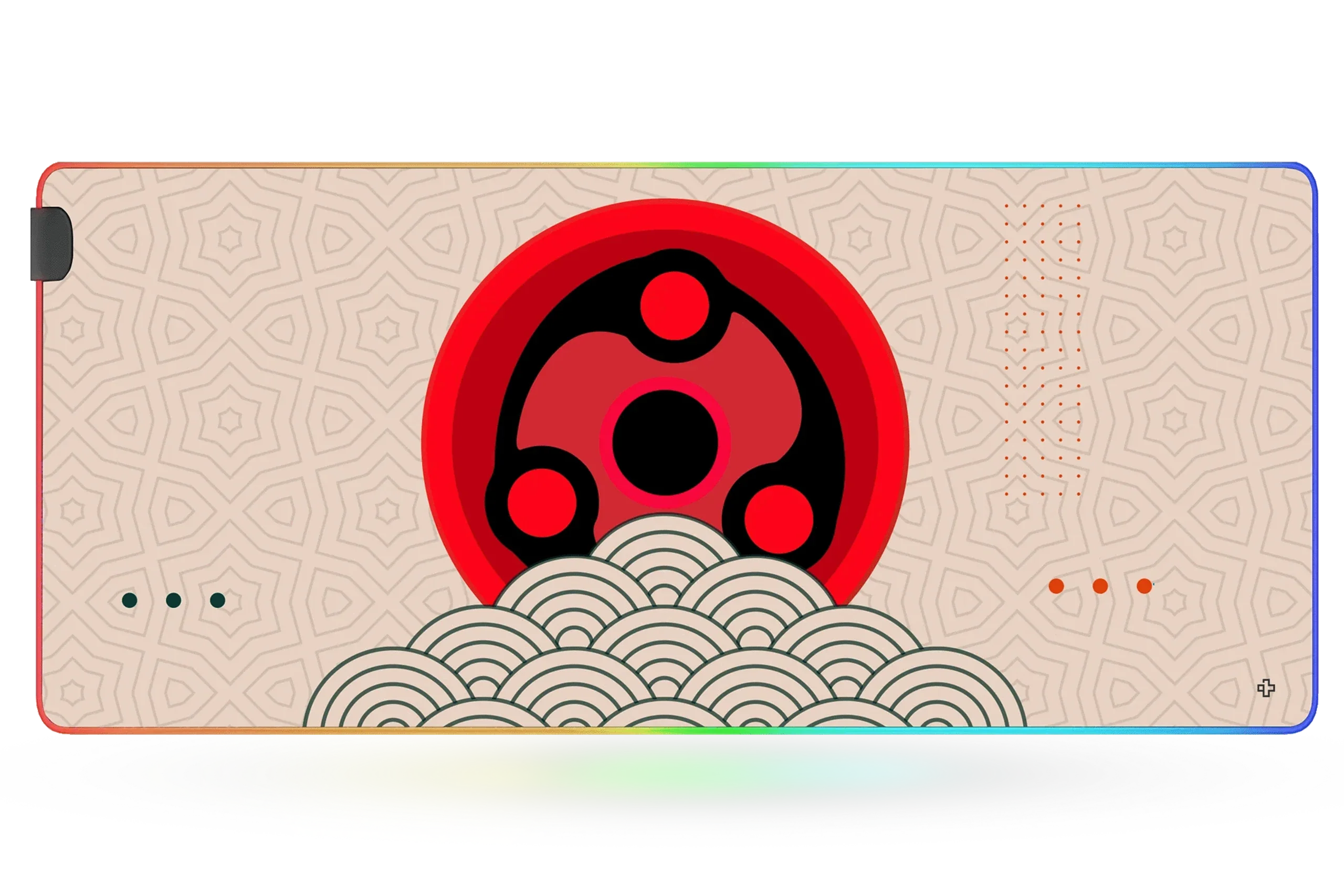 QwertyKey Sharingan Eye RGB Deskmat 4mm Stitched Edges