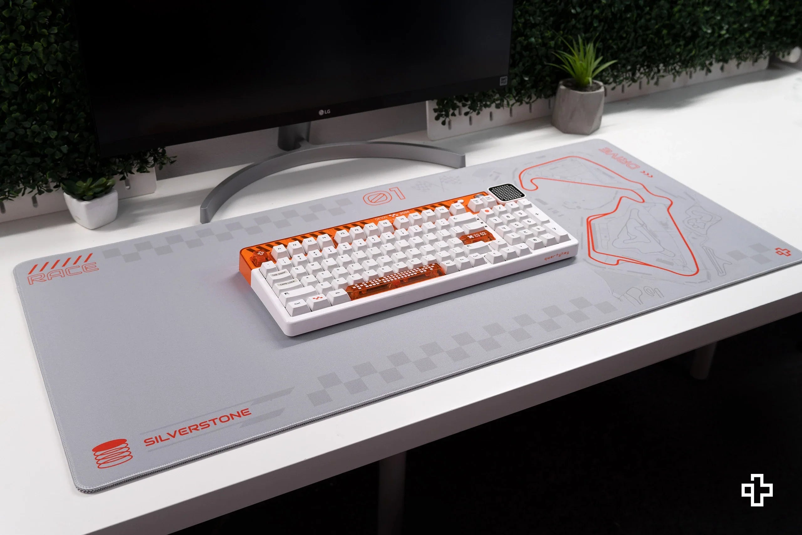 Deskmat Mousepad Formula Silver Circuit 4mm Stitched Edges