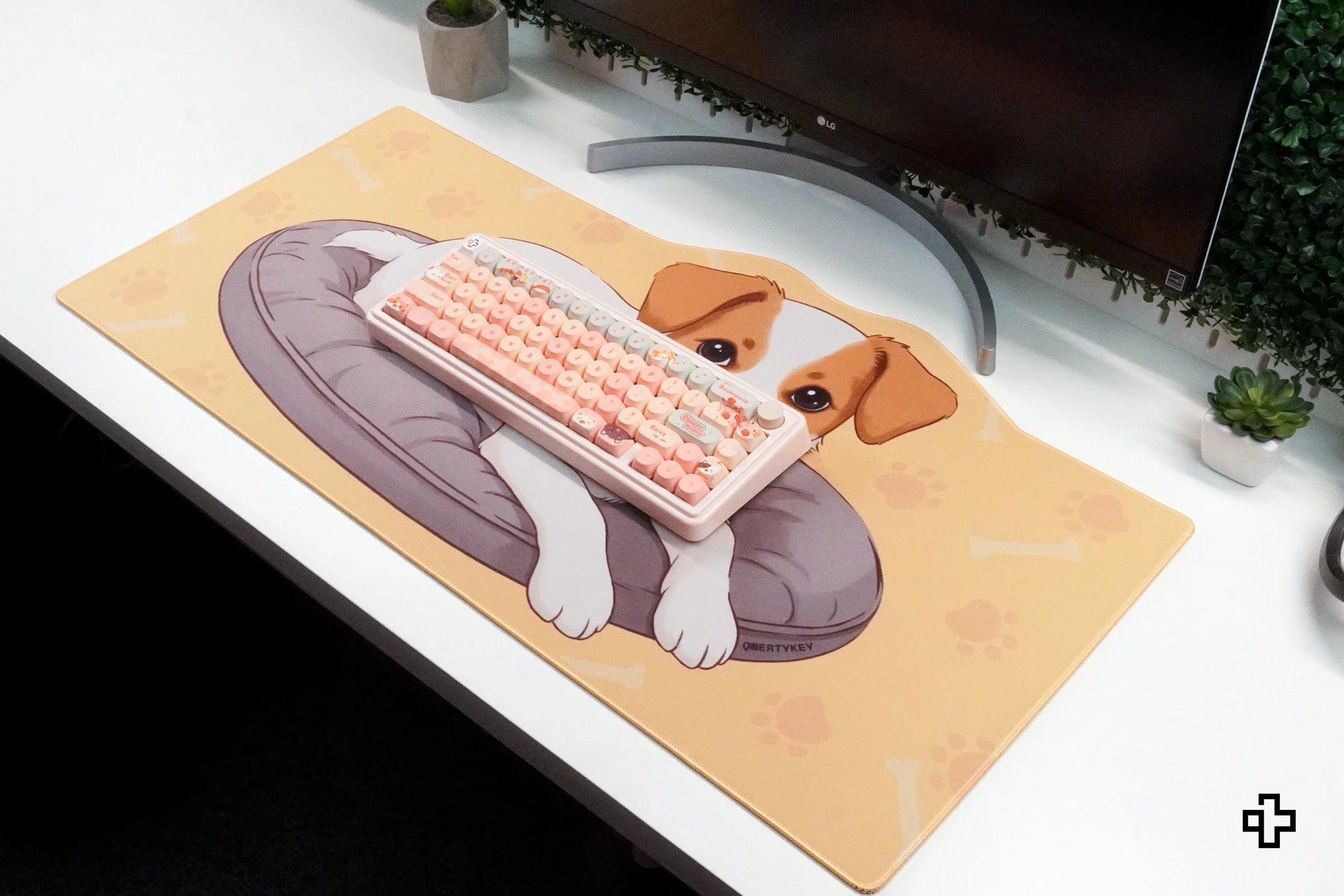 QwertyKey Dog Joy Deskmat 4mm Stitched Edges