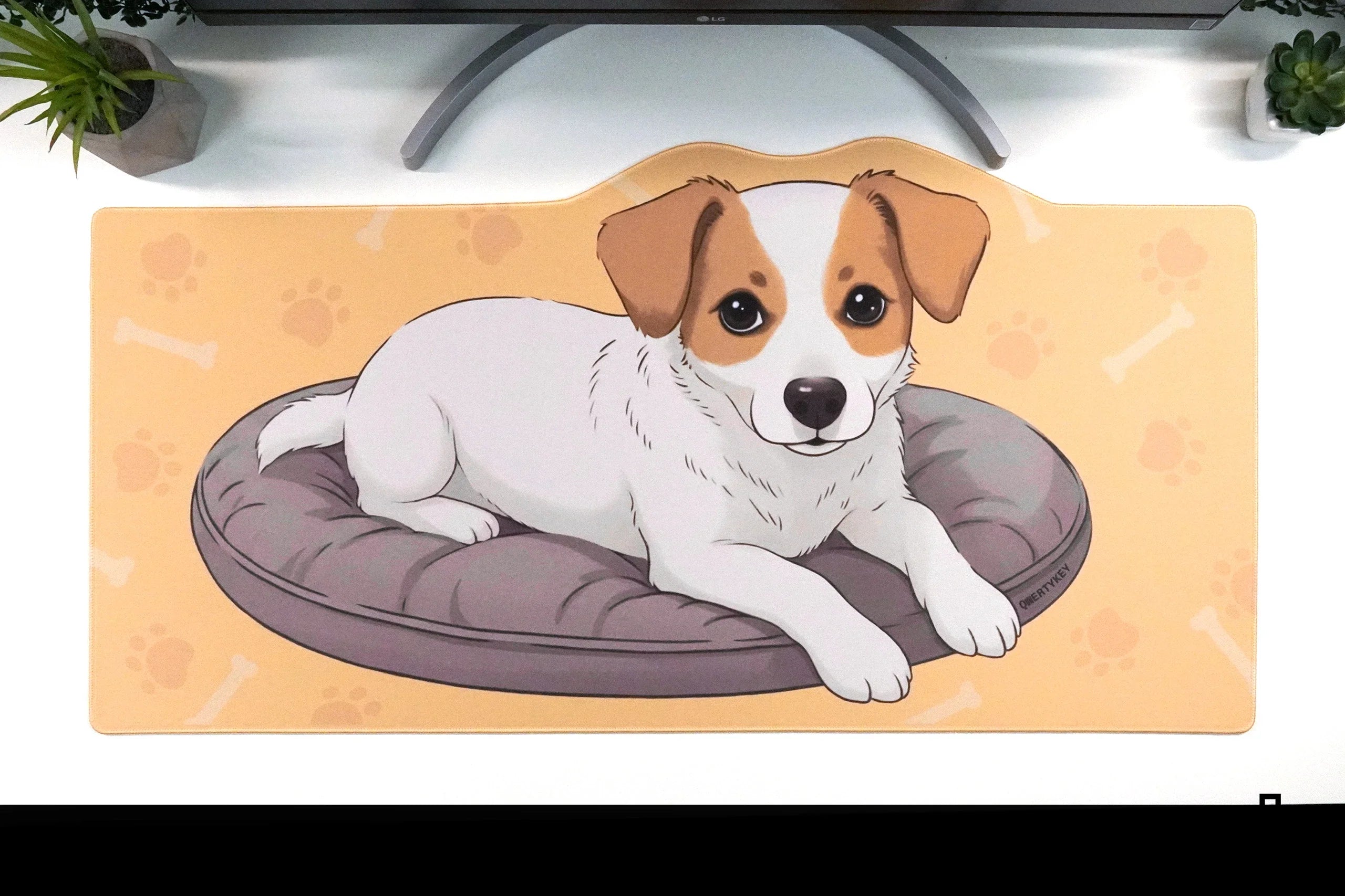 QwertyKey Dog Joy Deskmat 4mm Stitched Edges