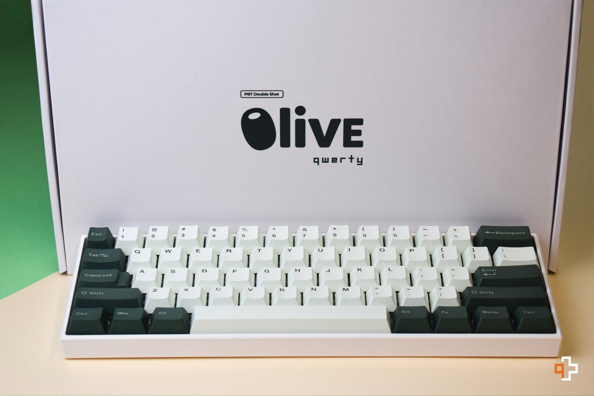 QWERTY Olive Cherry Profile PBT Double Shot Keycap Set