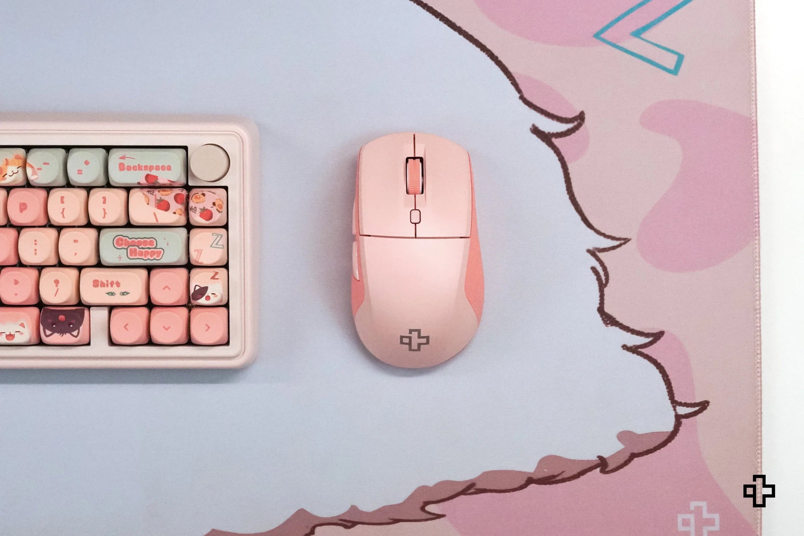 QwertyKey Flow Office Bluetooth Wireless RGB Pink Mouse