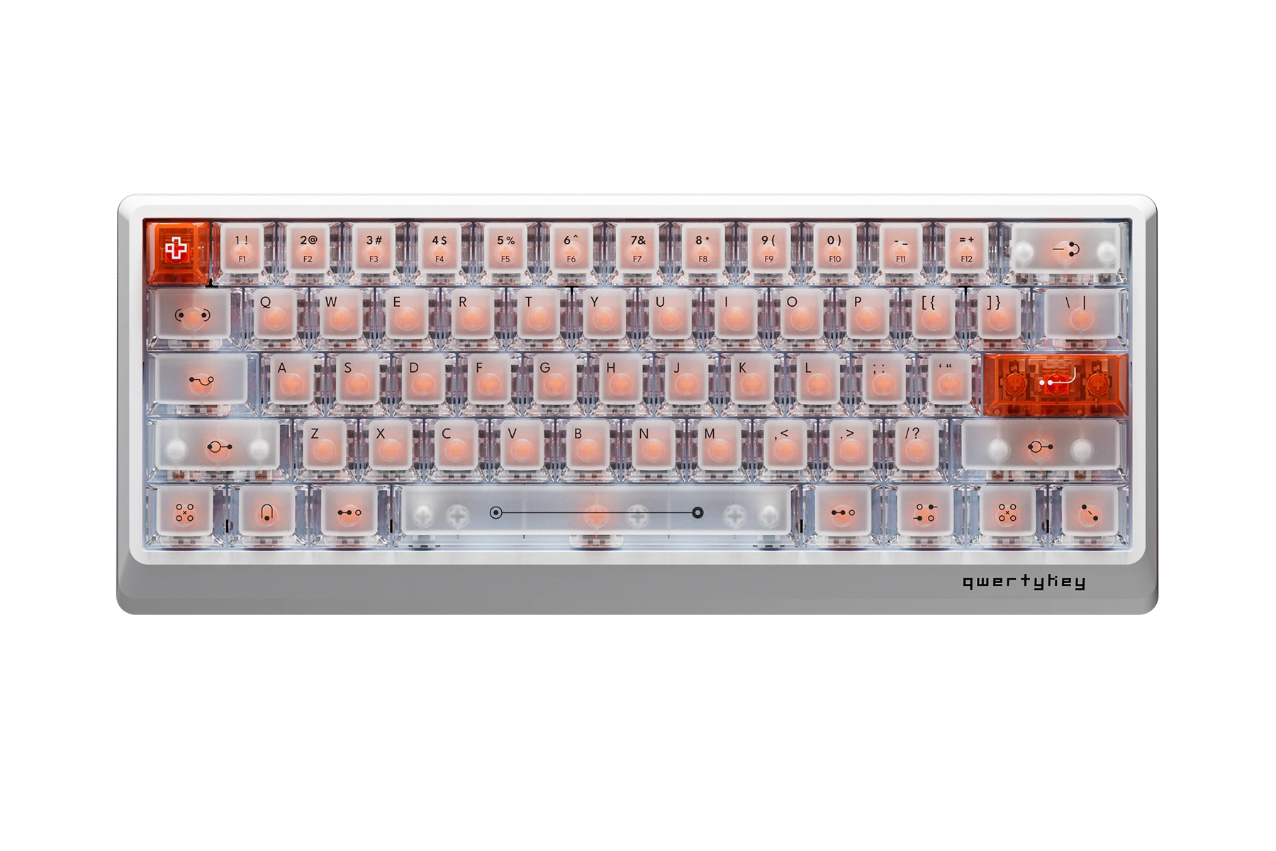 QK61 HE Phantom White – Mechanical Gaming Keyboard Hall Effect, Rapid Trigger, RGB, Snap Tap, Magnetic Switches