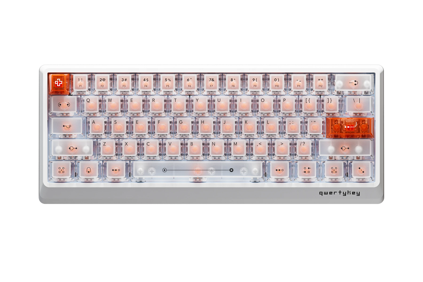 QK61 HE Phantom White – Mechanical Gaming Keyboard Hall Effect, Rapid Trigger, RGB, Snap Tap, Magnetic Switches