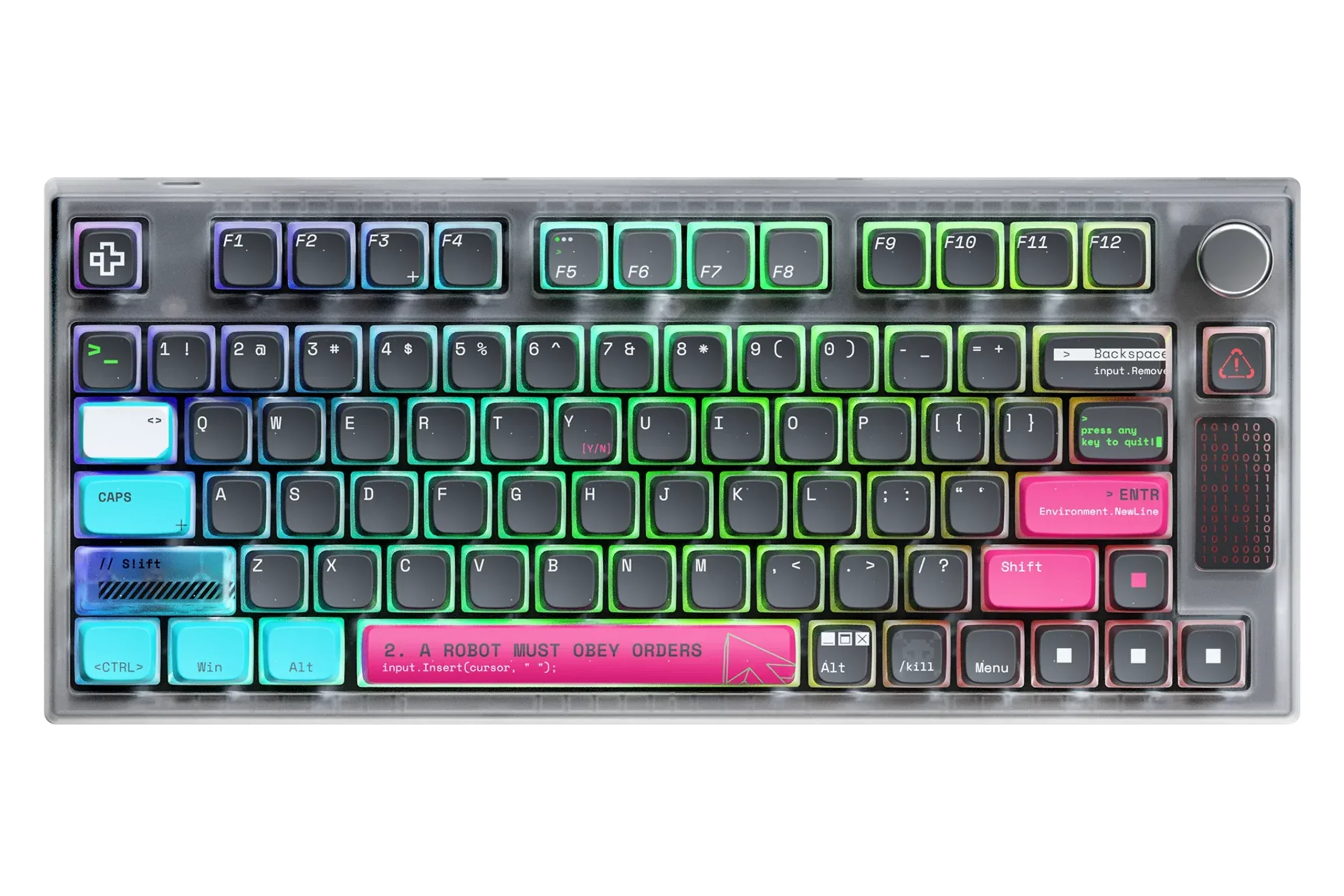 QwertyKey75 Terminal Bluetooth Wireless Hotswap RGB VIA/QMK Gasket Mounted Mechanical Gaming Keyboard