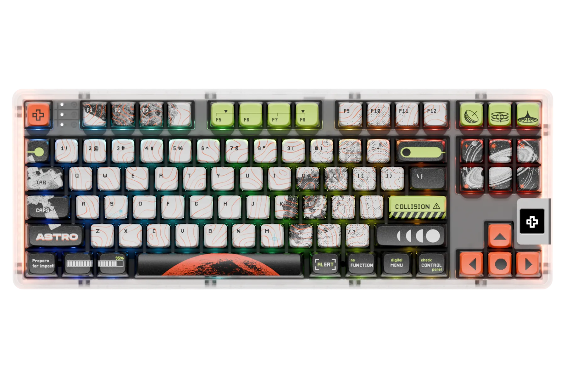 QwertyKey80 Astro Bluetooth Wireless Hotswap RGB QMK/VIA-L Gasket Mounted Mechanical Gaming Keyboard with Screen