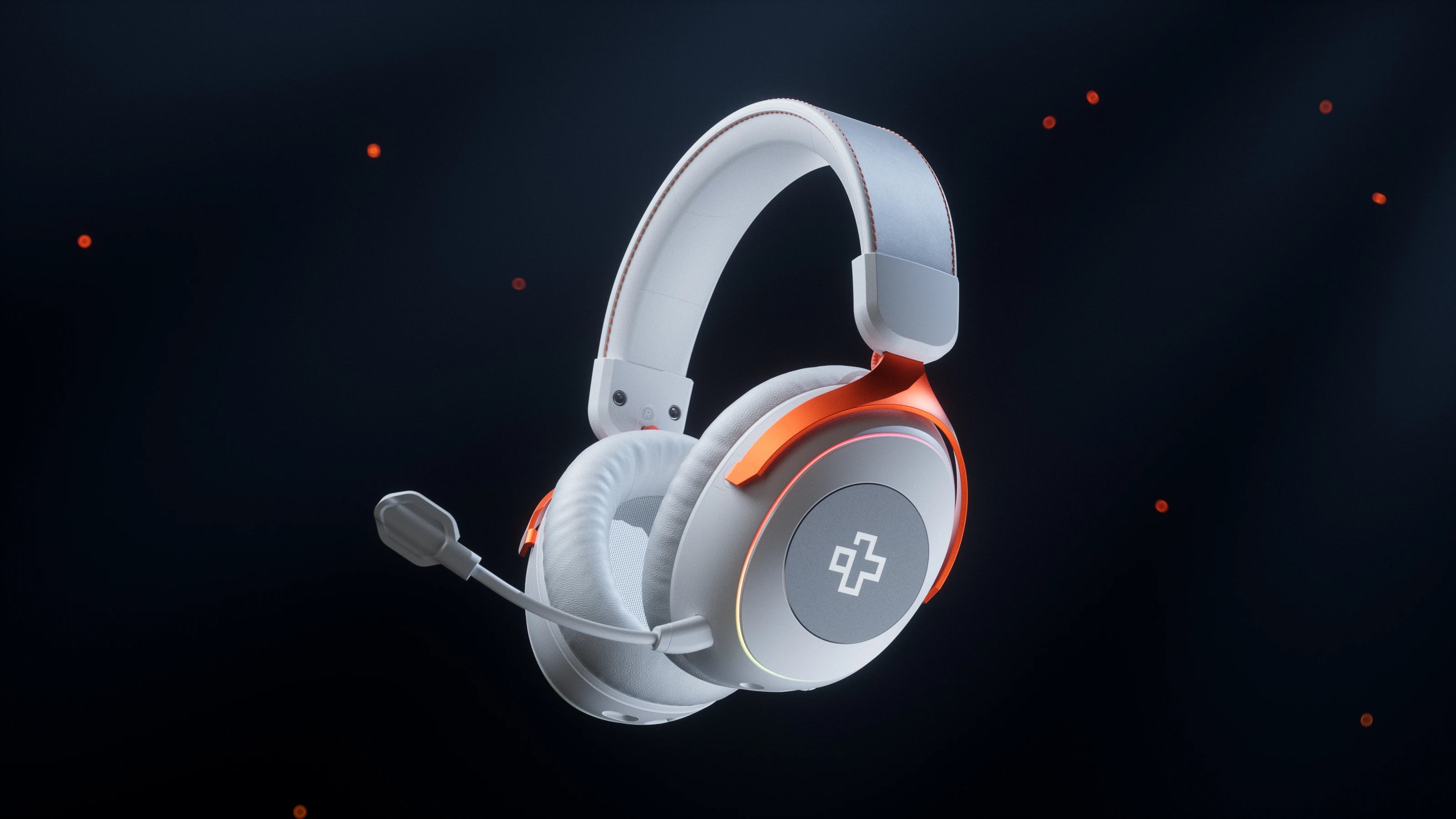 QwertyKey Pulse White, Trio Mode, RGB, Software, Microphone with AI Noise Canceling Wireless Gaming Headset