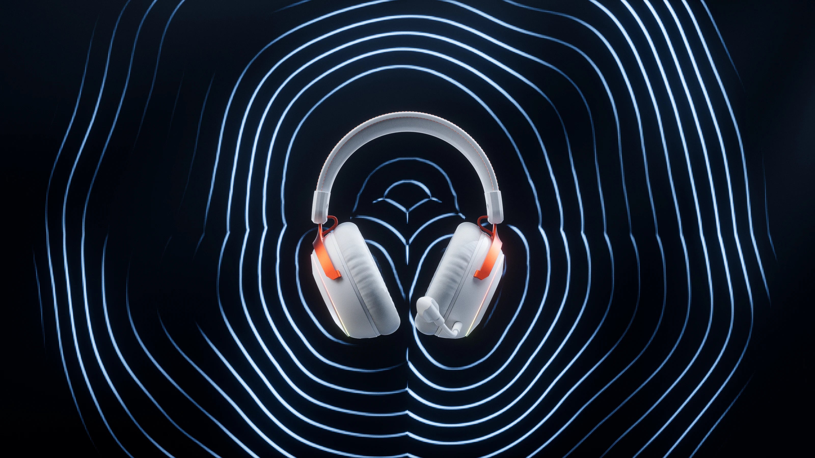 QwertyKey Pulse White, Trio Mode, RGB, Software, Microphone with AI Noise Canceling Wireless Gaming Headset