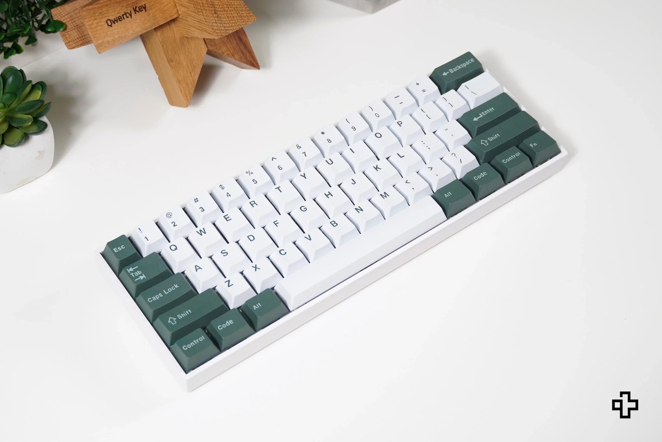 QWERTY Olive V2 PBT Double Shot Keycap Set