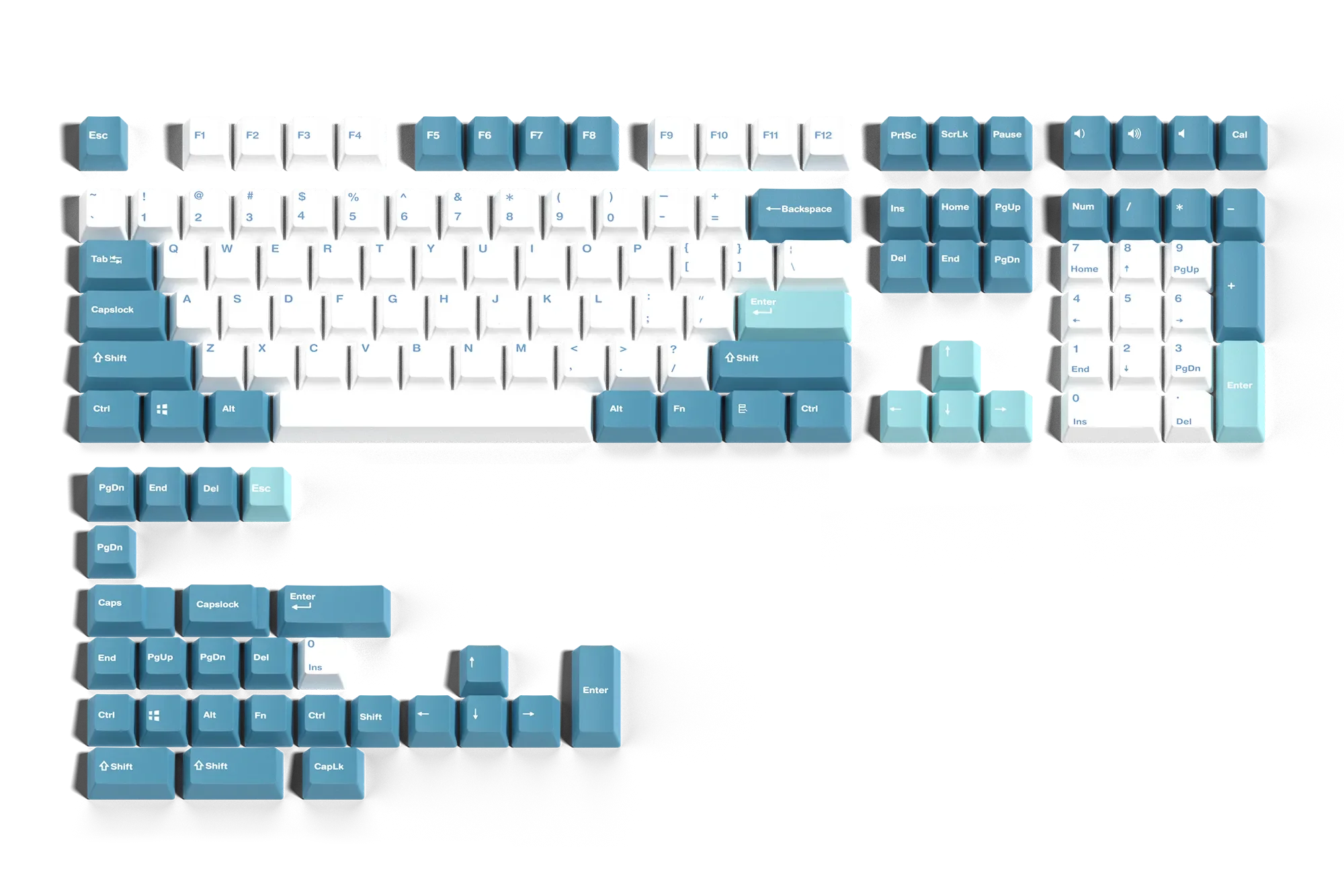 QwertyKey Iceberg PBT Double Shot OEM Profile Keycap Set