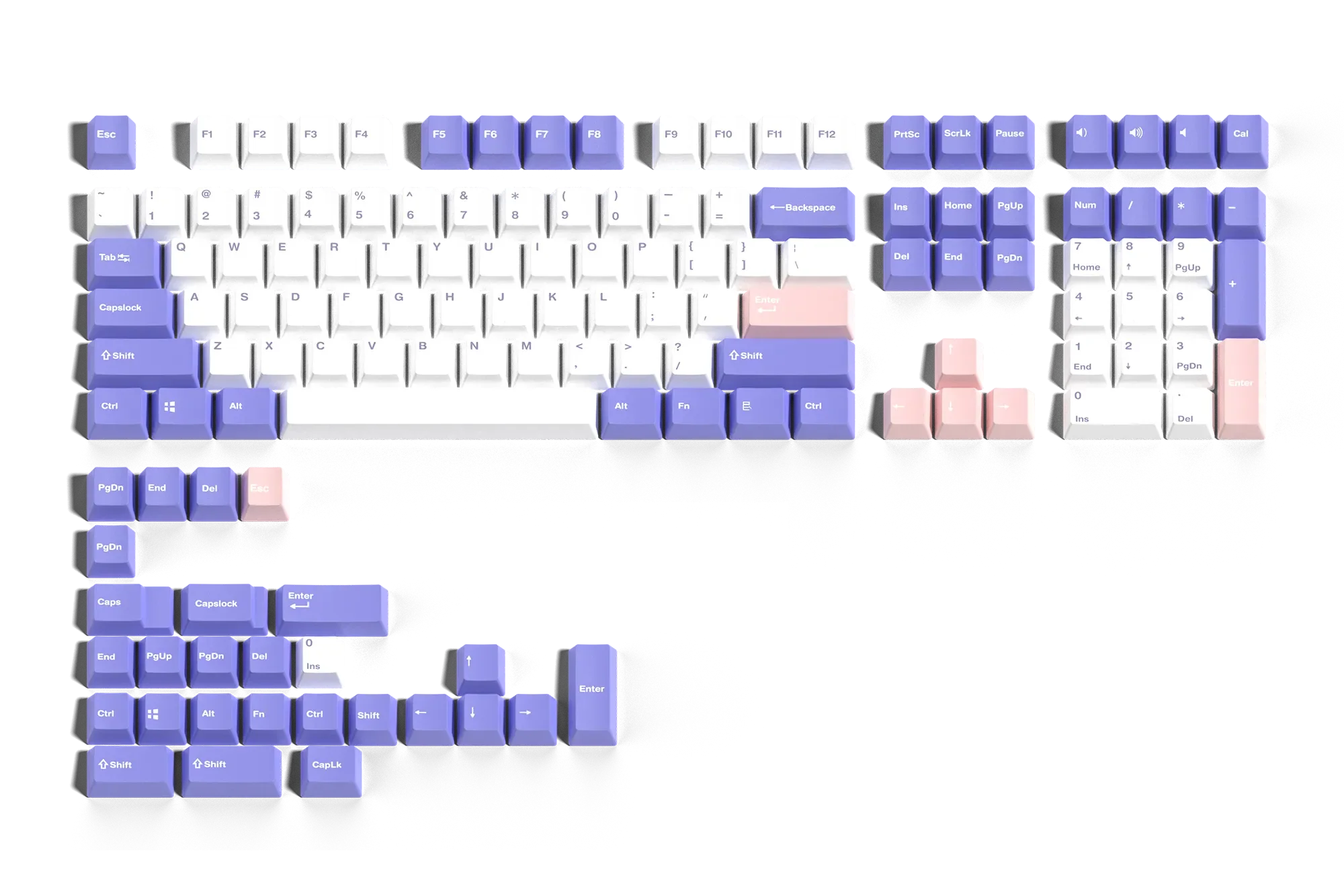 QwertyKey Violet PBT Double Shot OEM Profile Keycap Set
