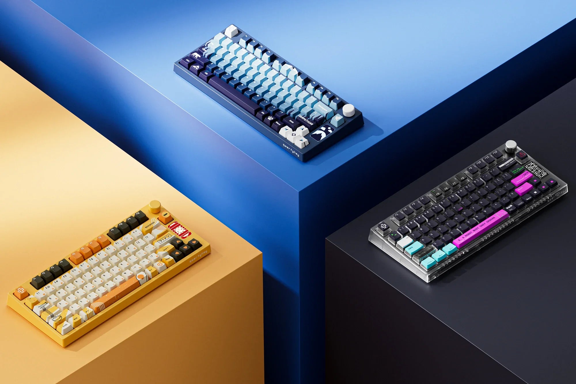 QwertyKey75 Ramen Bluetooth Wireless Hotswap RGB Gasket Mounted Mechanical Gaming Keyboard