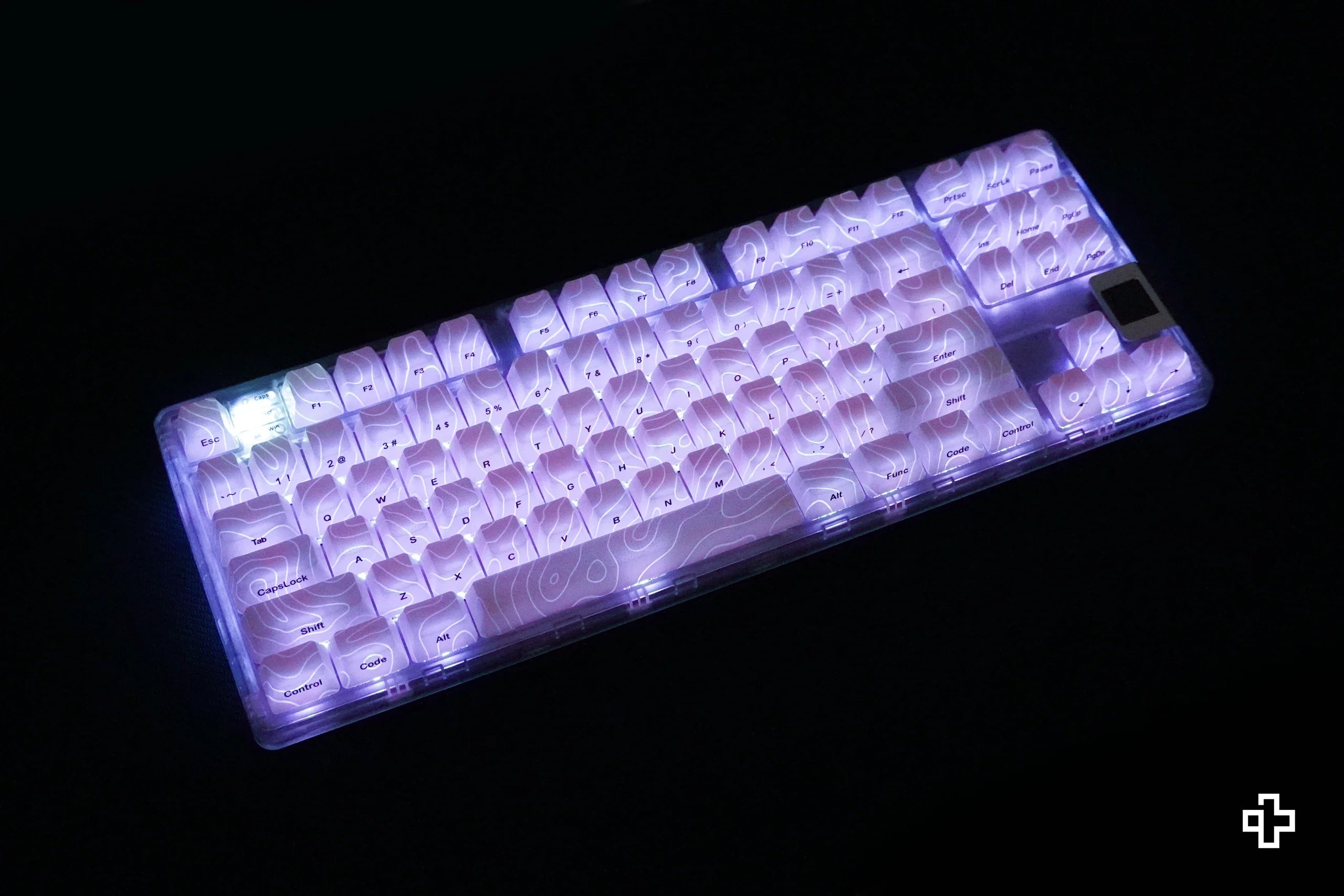 QwertyKey Topographic White IMD Technology Keycap Set