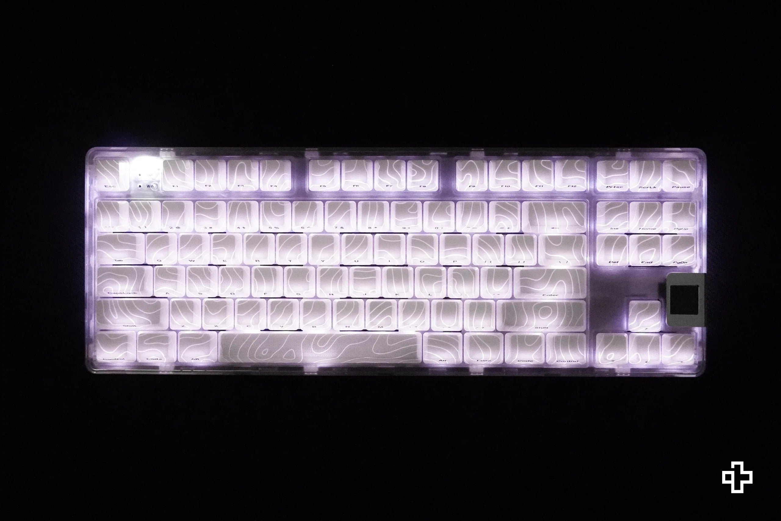 QwertyKey Topographic White IMD Technology Keycap Set