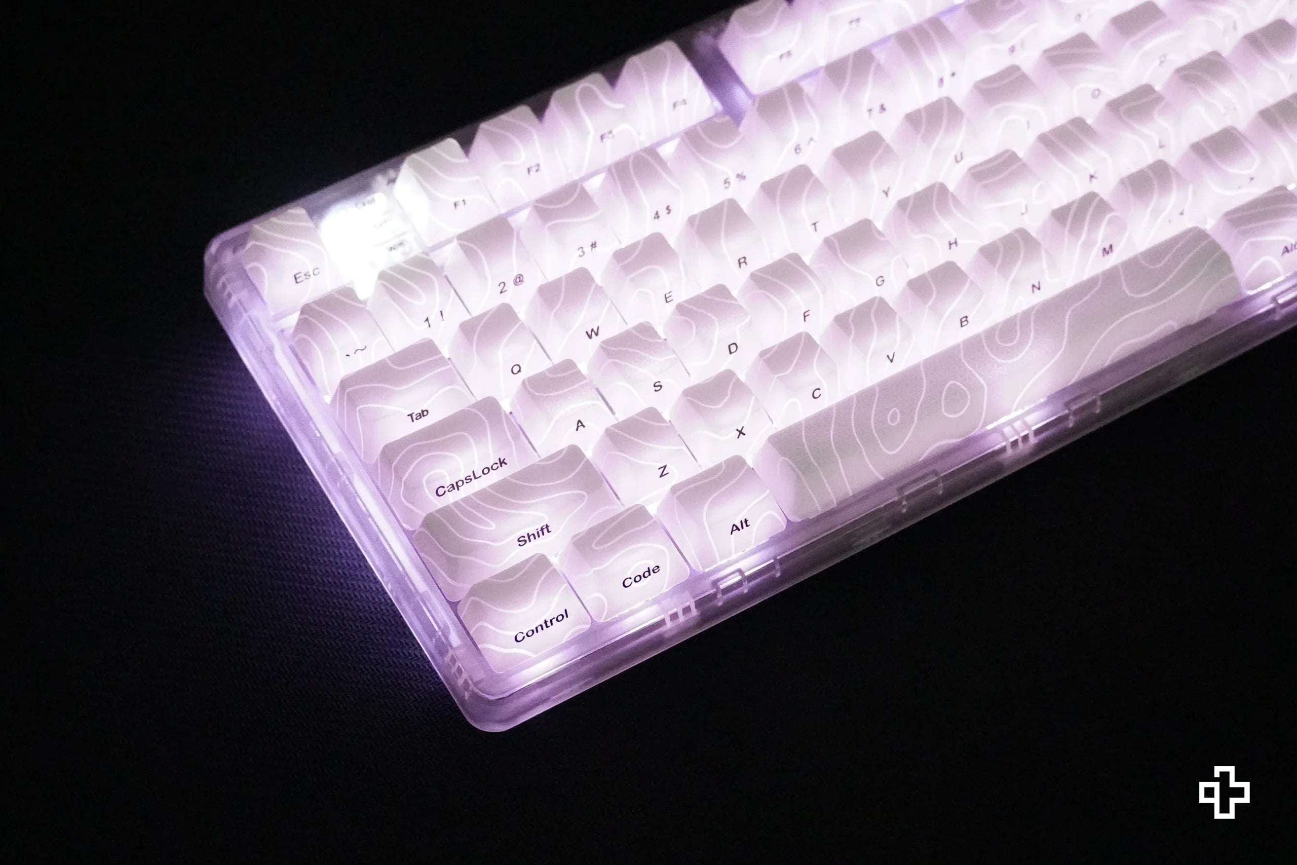 QwertyKey Topographic White IMD Technology Keycap Set